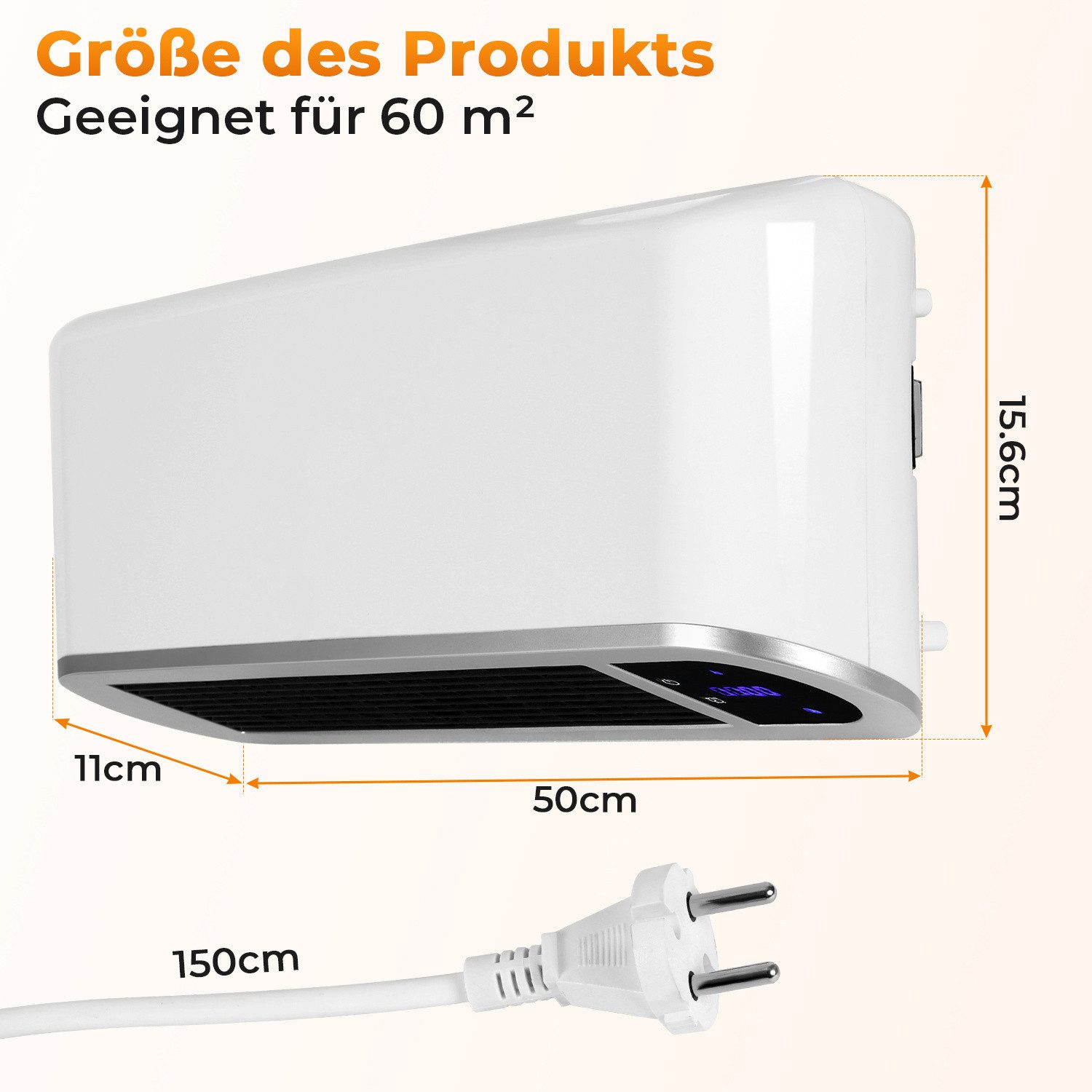 Clanmacy Keramikheizlüfter Wand Heizlüfter mit Timer Fenster-Offen-Erkennun günstig online kaufen