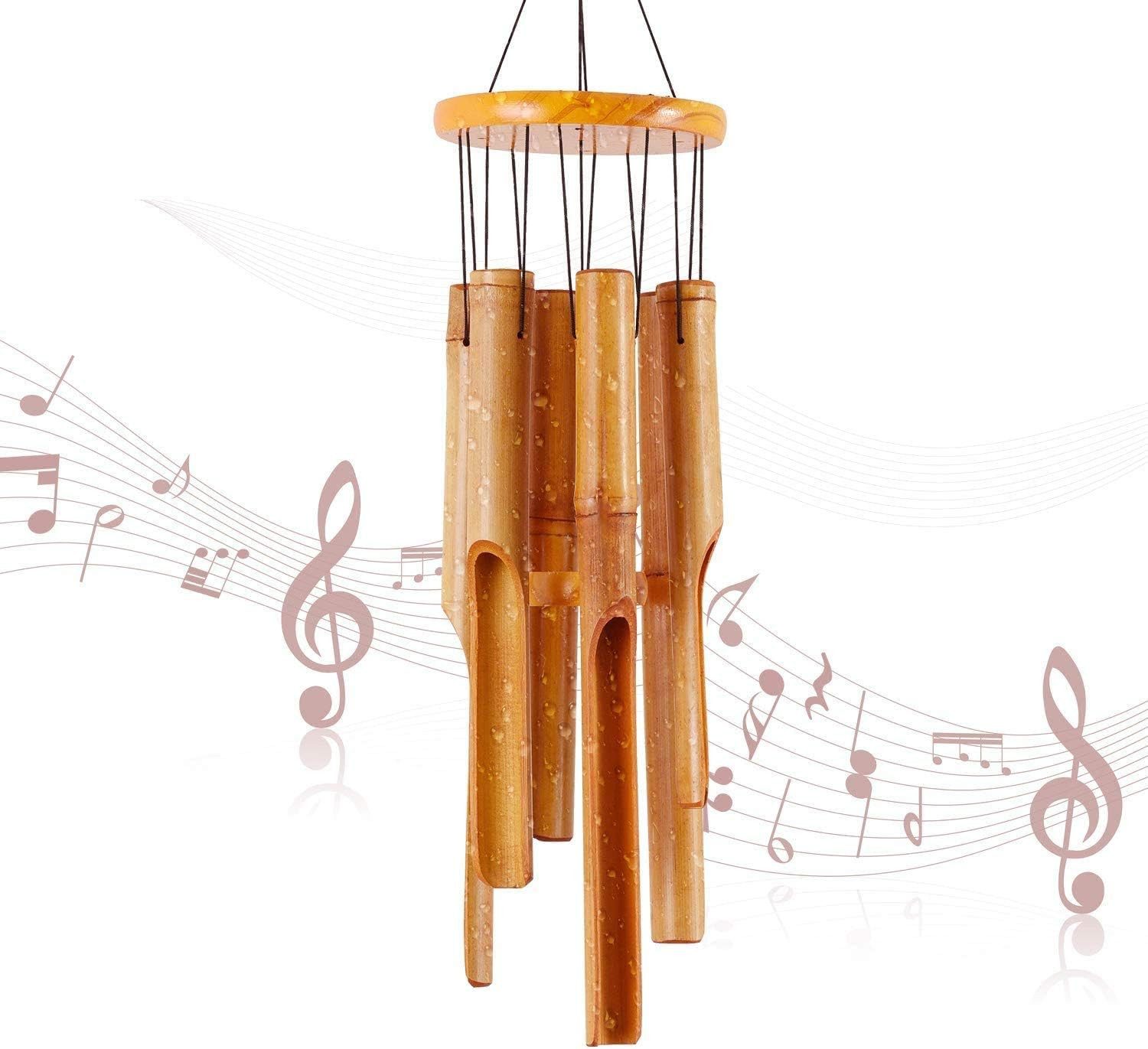 FOUORTUNATE-BEE Windspiel 32 Zoll Bambus-Windspiel für Garten, Terrasse & Zuhause (1 St), Windspiel für Innen- und Außenbereich, dekorativ & vielseitig