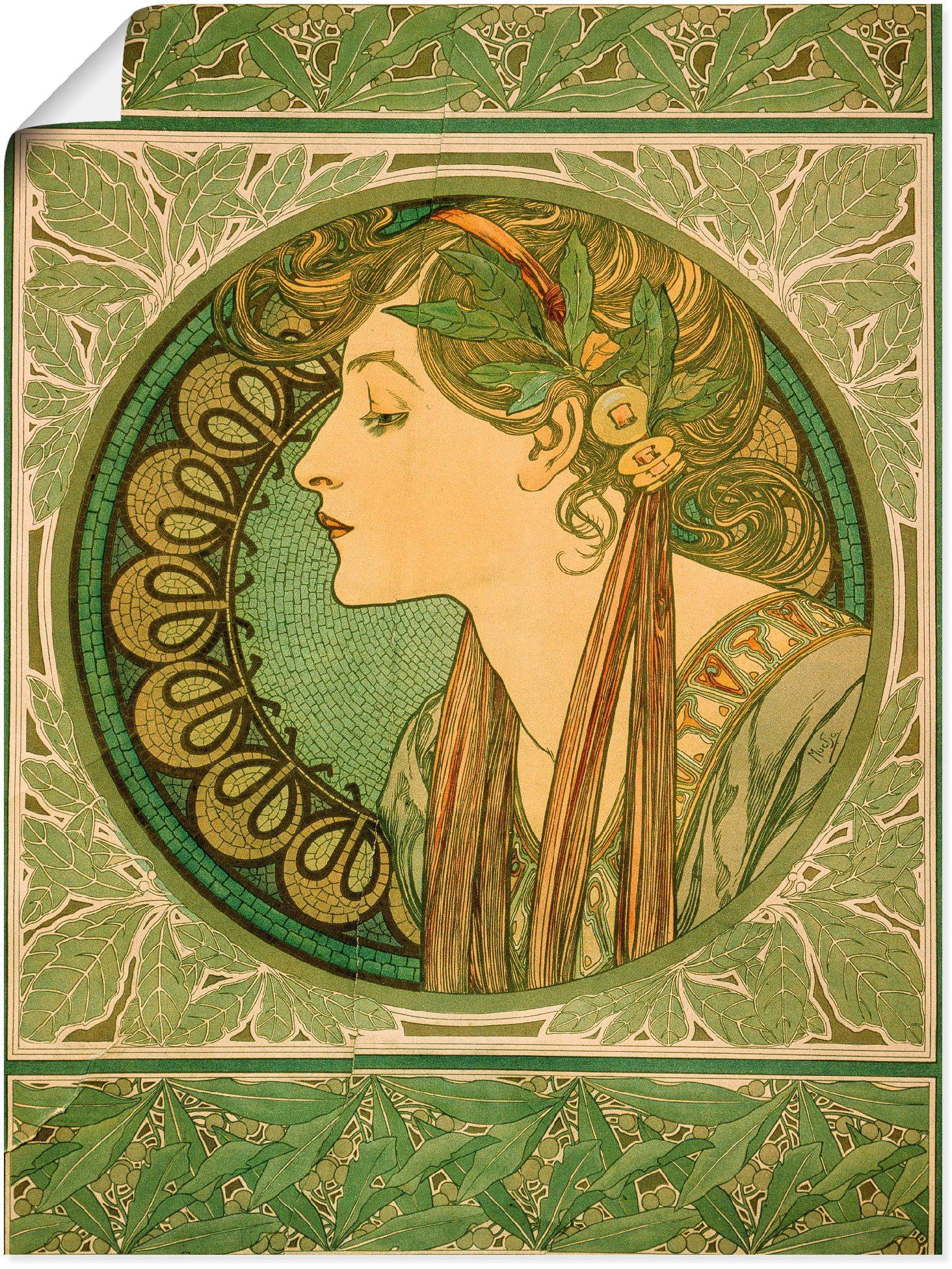 Leinwandbild, Größen 1921, Artland Wandaufkleber Frau (1 versch. Lorbeer. in St), Poster Alubild, Wandbild als oder