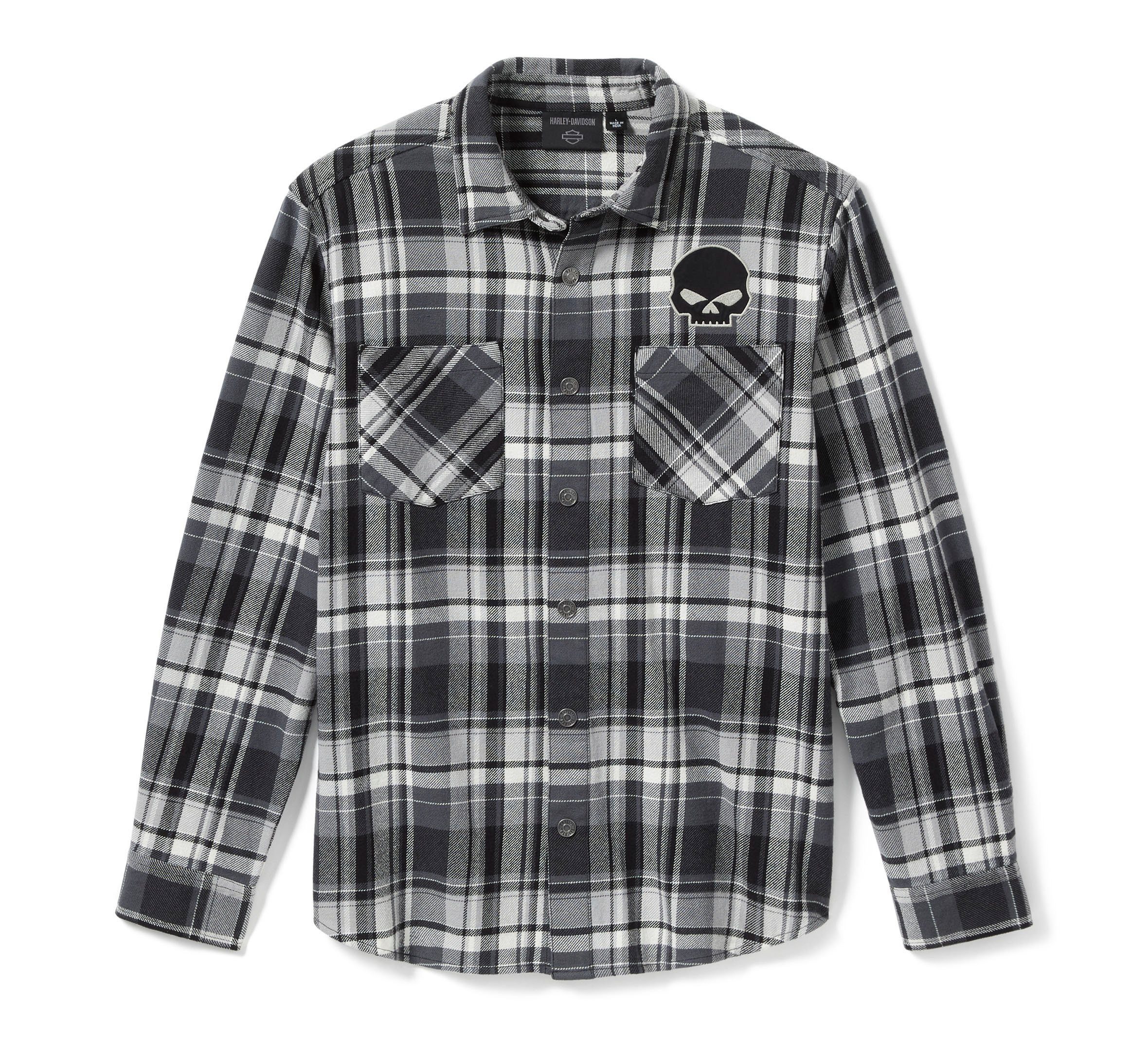 HARLEY-DAVIDSON Langarmhemd Willie G Skull Plaid Long Sleeve