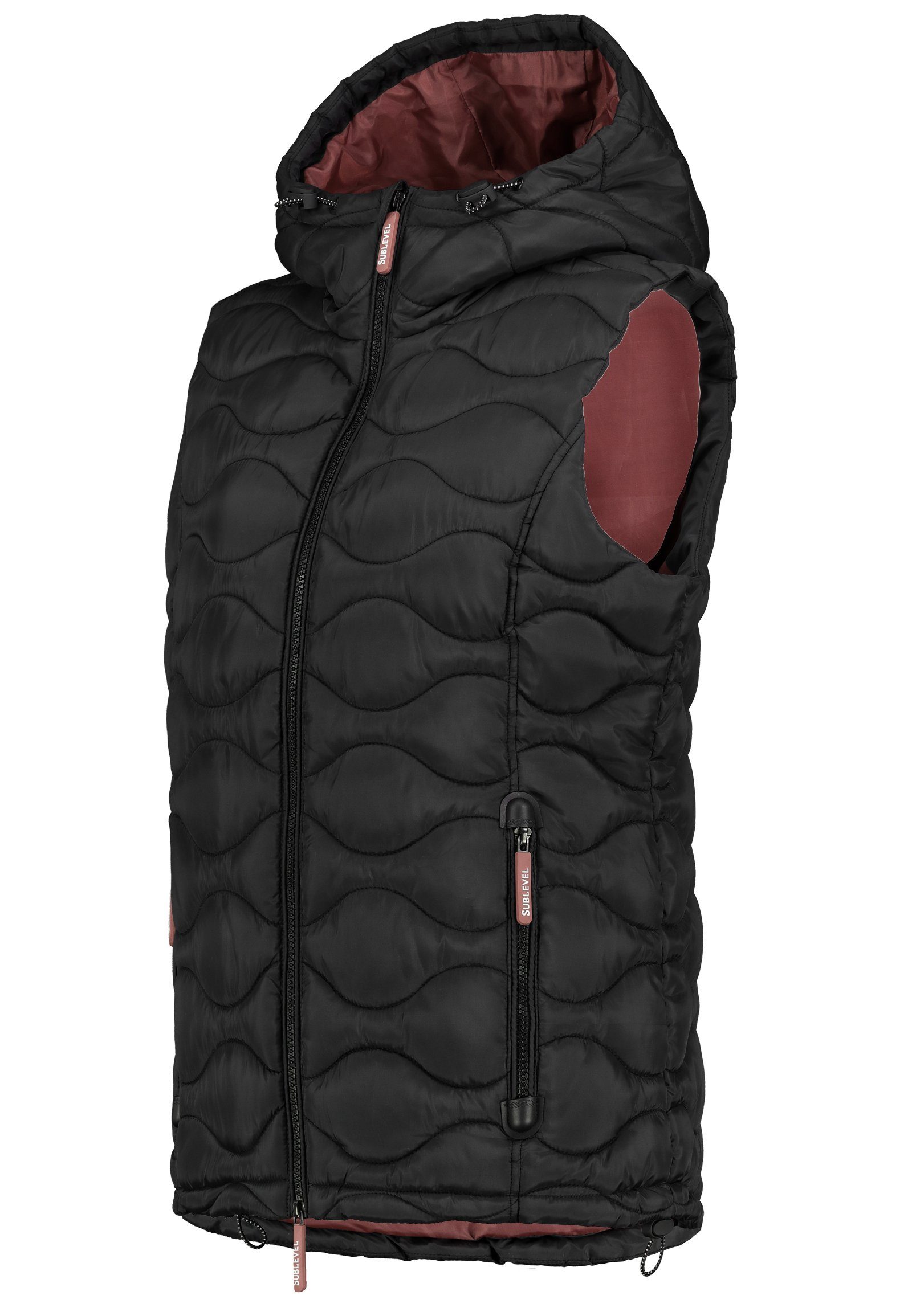 SUBLEVEL Steppweste Steppweste Kapuze Übergangs Herbst Winter Windbreaker b günstig online kaufen