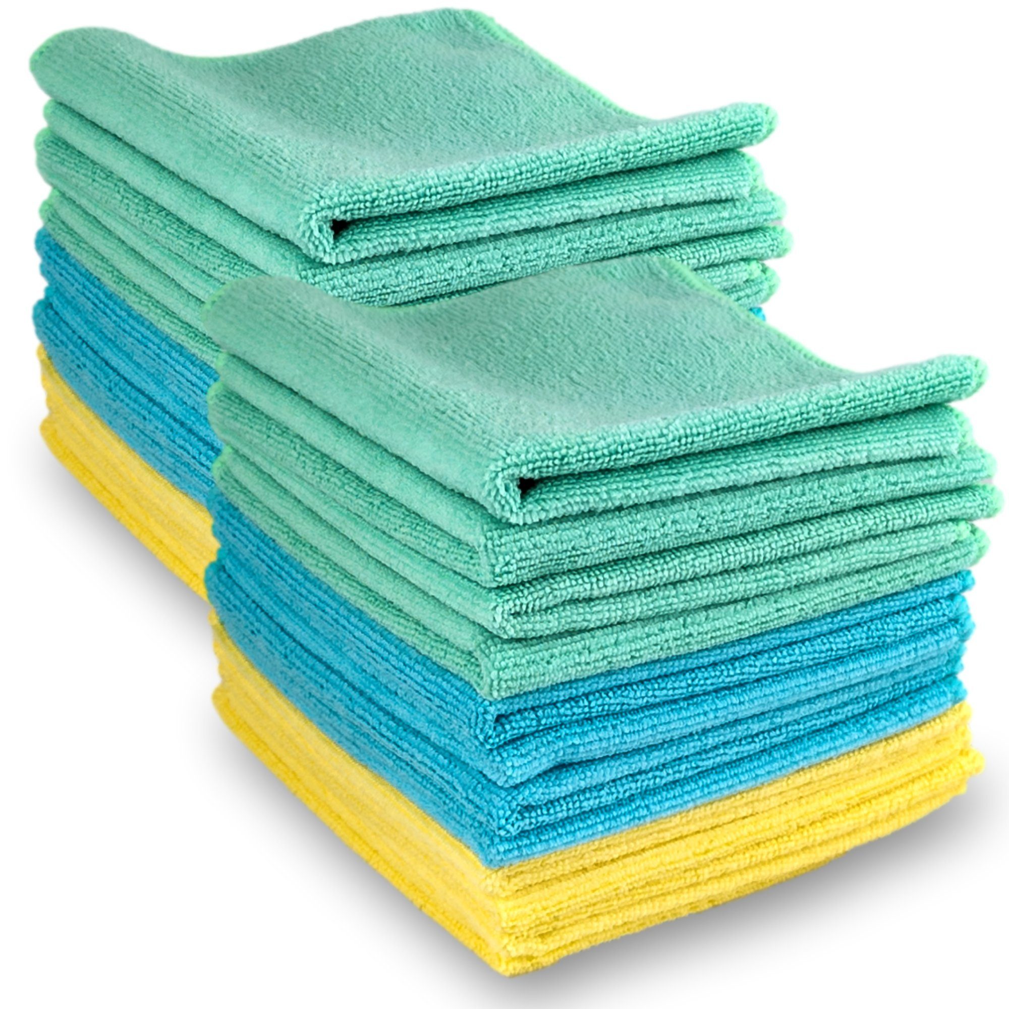 ELEXACLEAN Universal Reinigungstücher Mikrofasertuch (80% Polyester, 20% Polyamid (Mikrofaser), 30x30 cm, Set, 24-tlg., 30x30 cm, fusselfrei, streifenfrei, saugfähig)