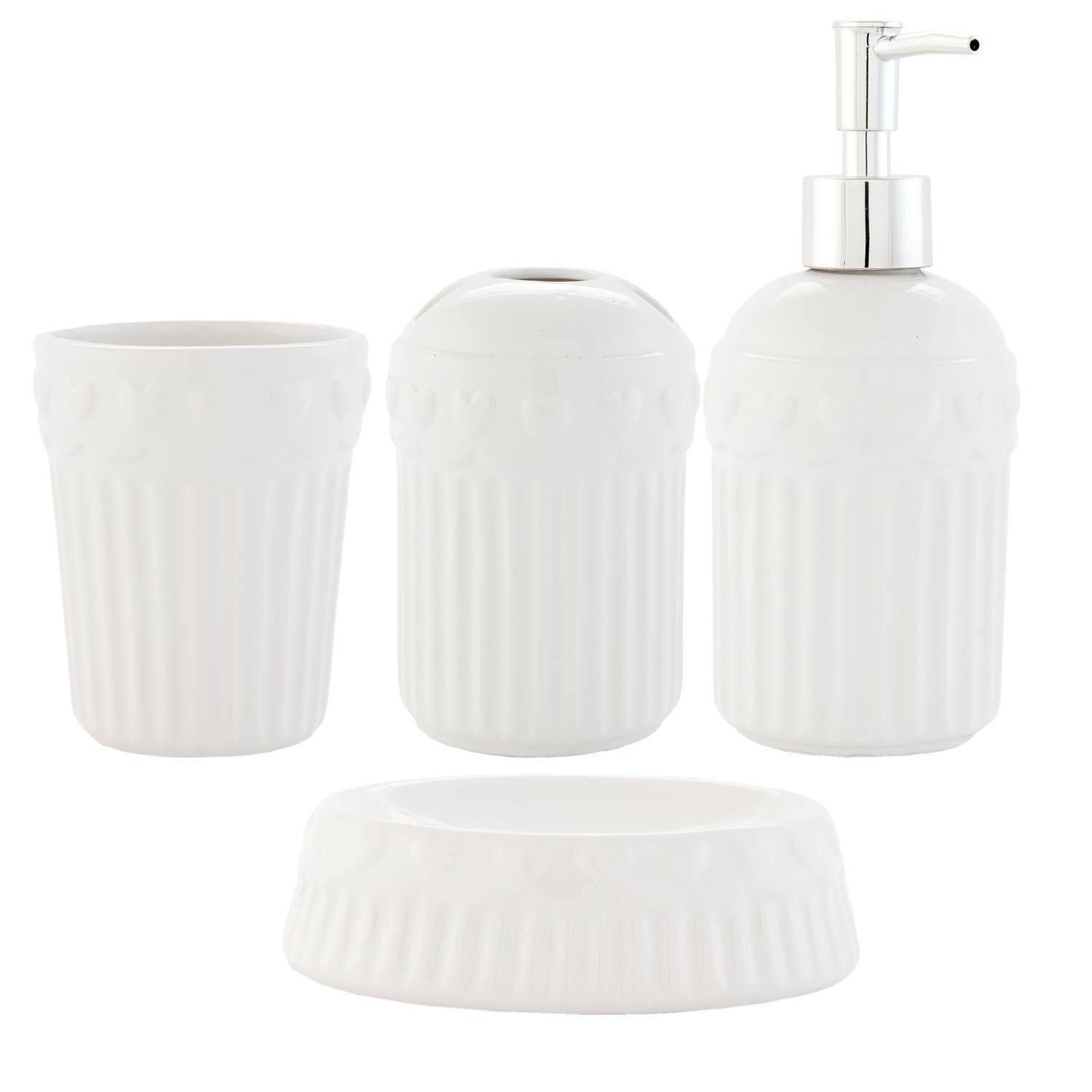 Clayre & Eef Badaccessoire-Set ROLBA 4 tlg. Set, 4, einfarbig