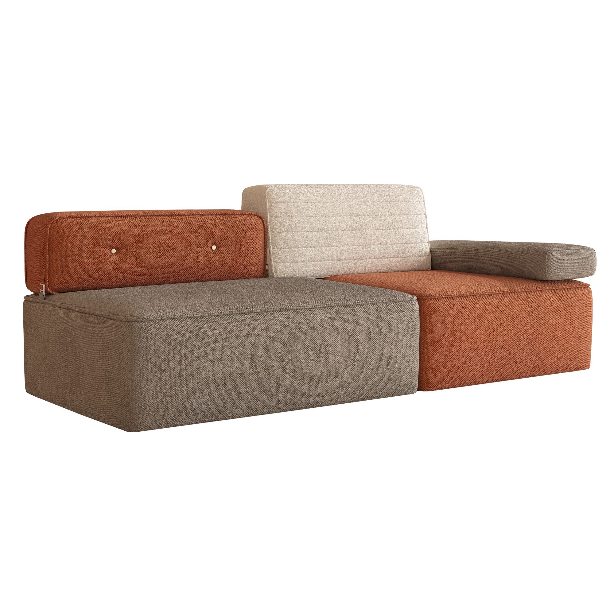 oleyluckidea Big-Sofa Boneless Bodensofa Modular Skandinavisch, Baumwoll-Leinen, abnehmbar, Set, Massivholzrahmen