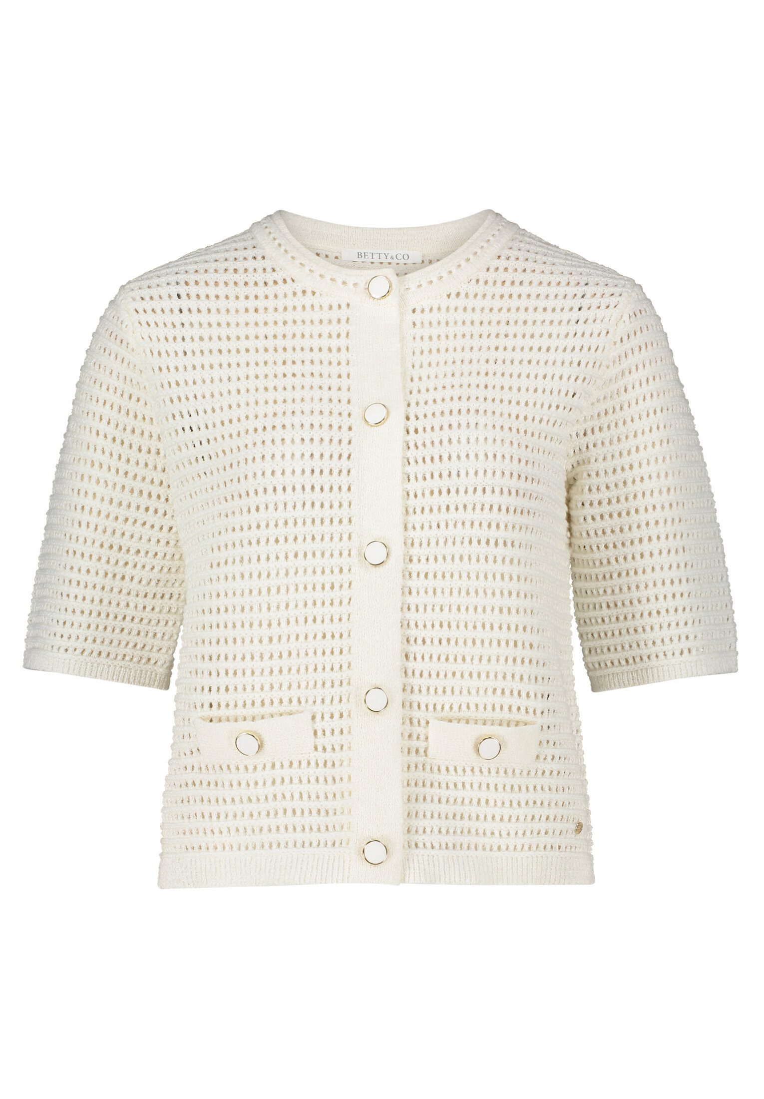 Betty&Co Strickjacke Damen mit Knopfleiste (1-tlg) Struktur