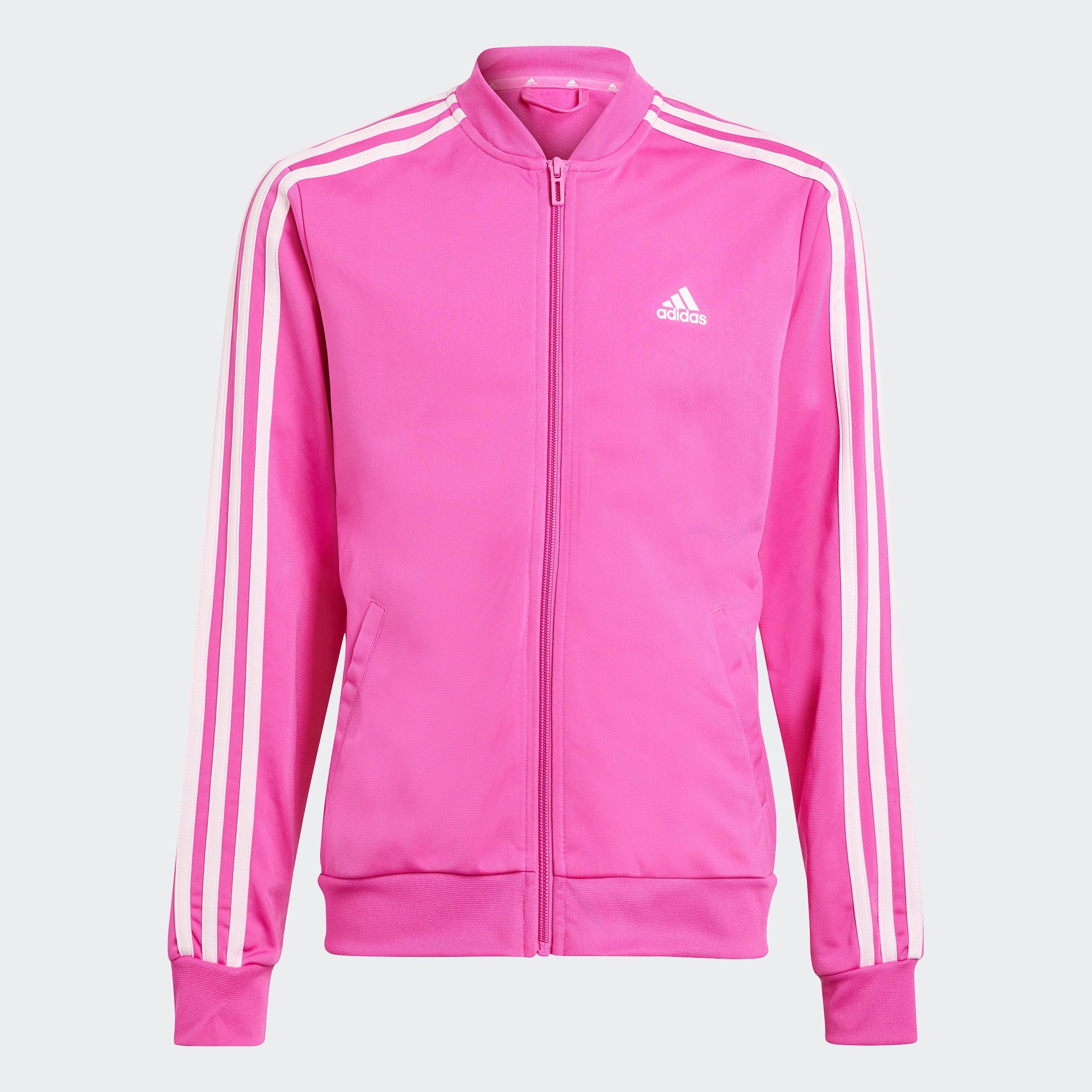 Sportswear (2-tlg) Pink adidas Fuchsia 3-STREIFEN / Clear Trainingsanzug Lucid ESSENTIALS Semi