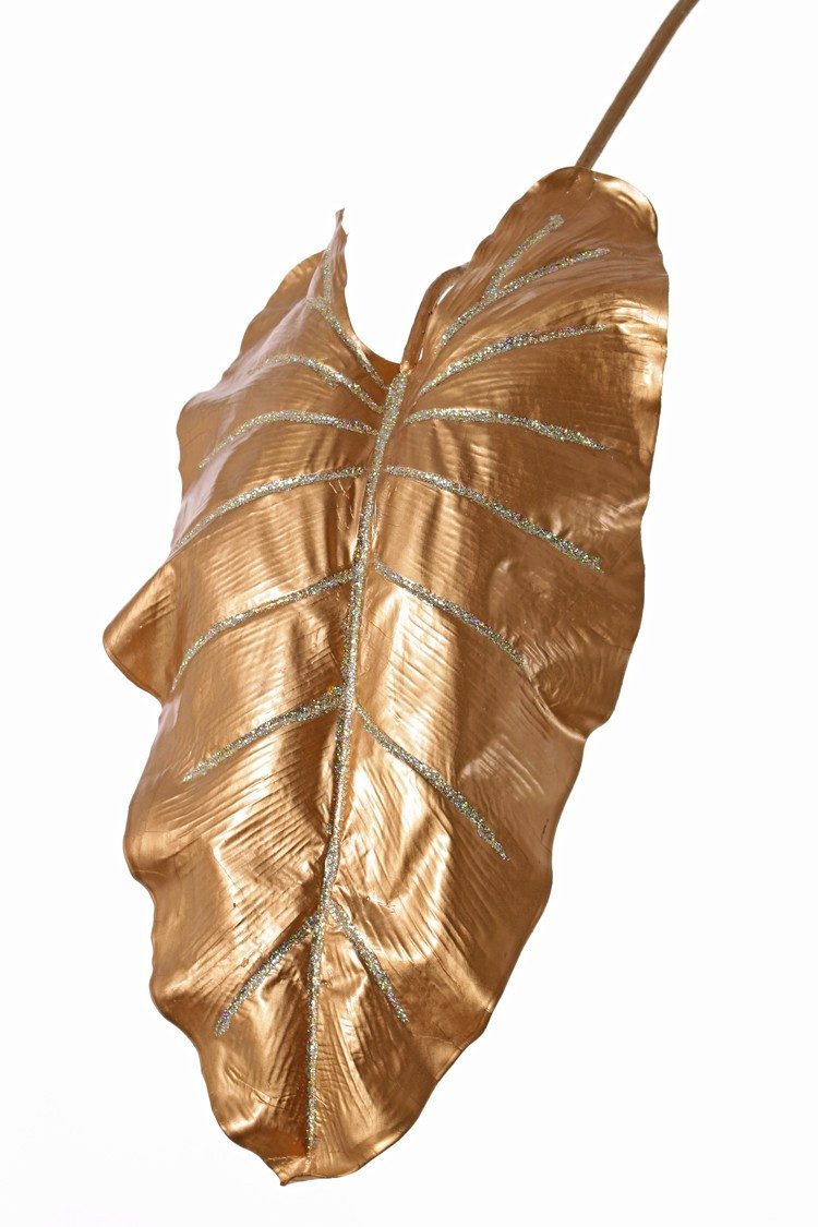 Kunstpflanze Plastik Alocasia Calidora Blatt Boby, Glitzer, Gold, 50cm Alocasia (Alocasia calidora), artplants, Höhe 110.0 cm