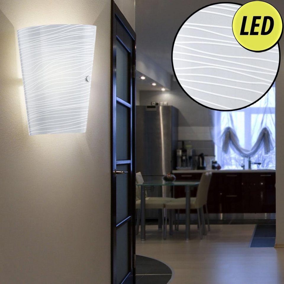 Design LED Glas Decken Leuchte Wohn Zimmer Beleuchtung Wand Energie Spar Lampe 