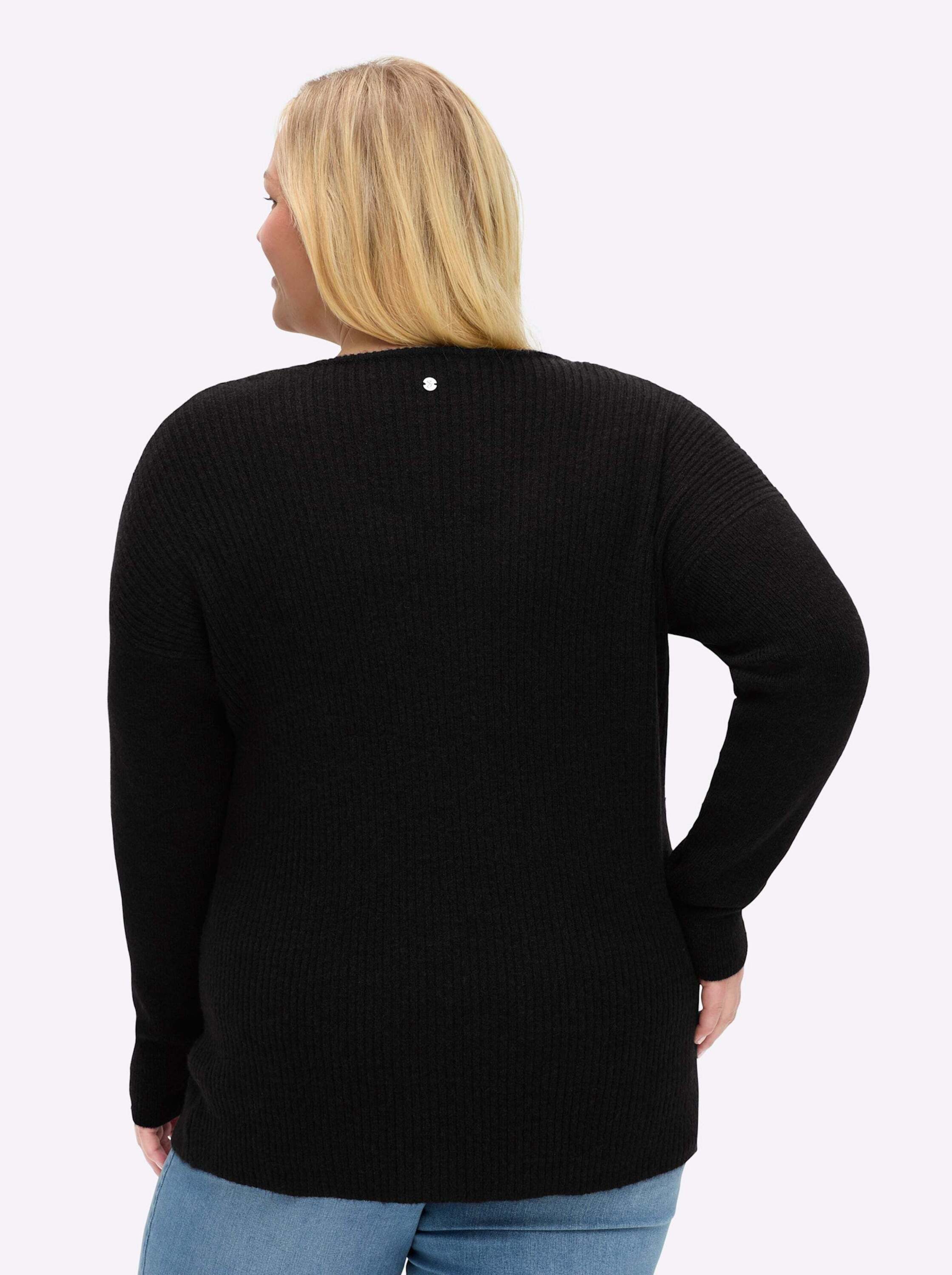 Sheego Strickpullover Pullover Langarm Rippoptik günstig online kaufen