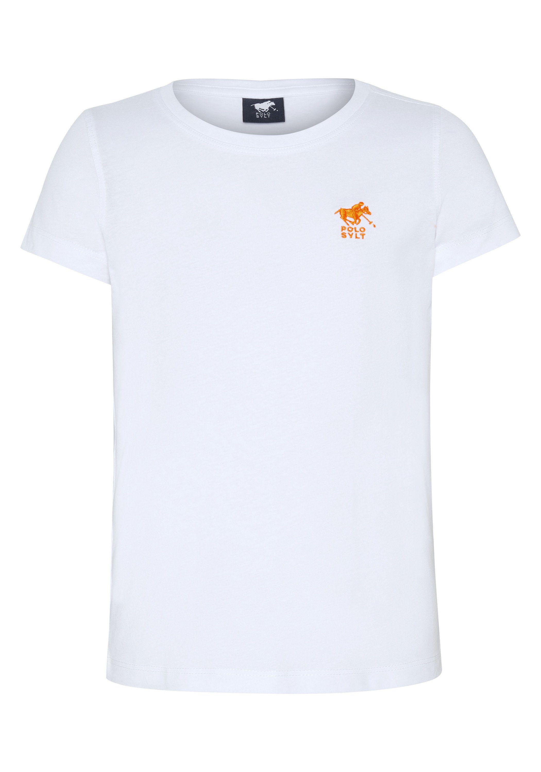 Polo Logo-Stickerei mit Sylt White Print-Shirt Bright