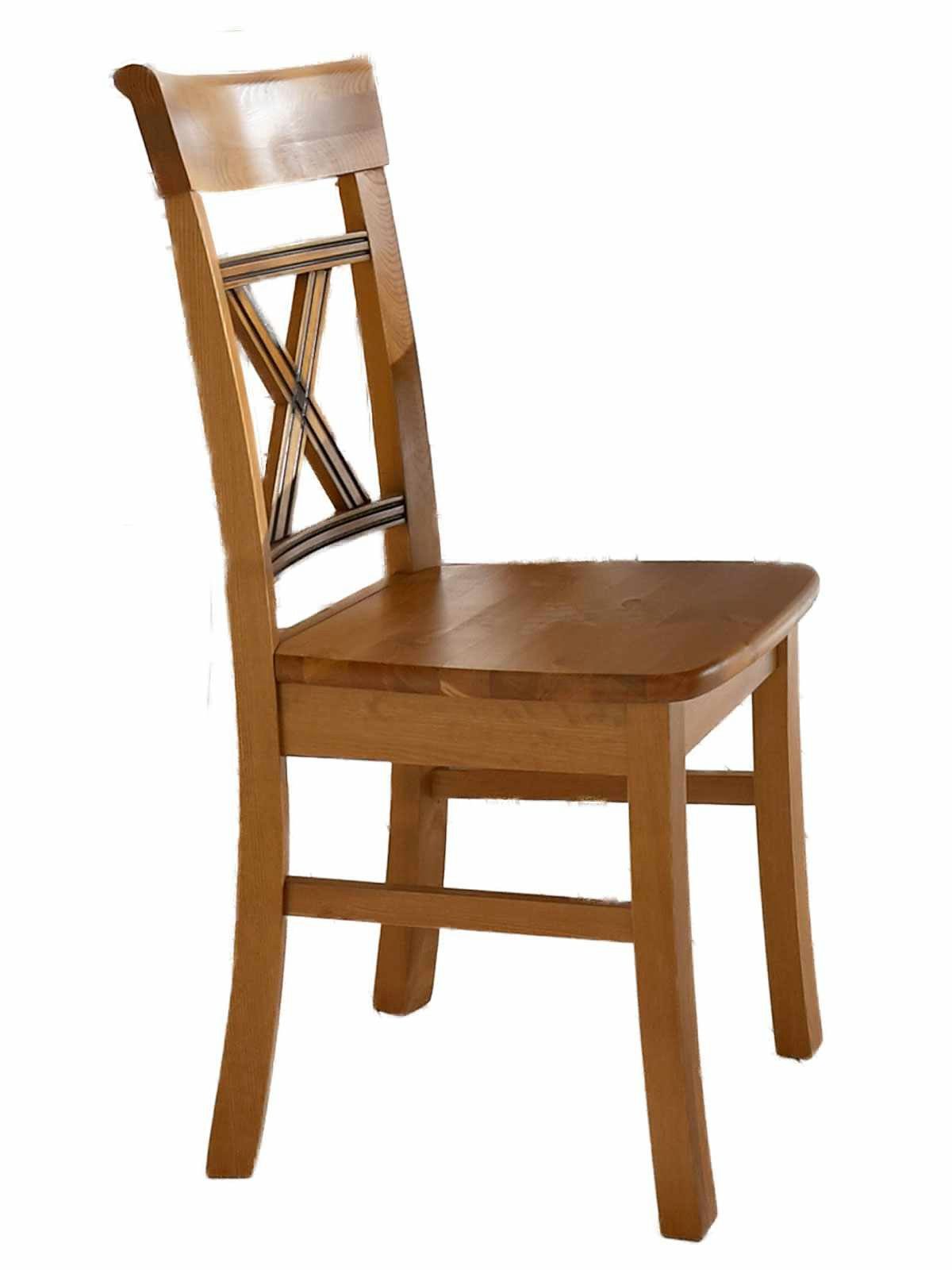 Esszimmerstuhl Esszimmer Stuhl ohne Armlehnen Florenz mit Massivholz-Sitzfläche ohne