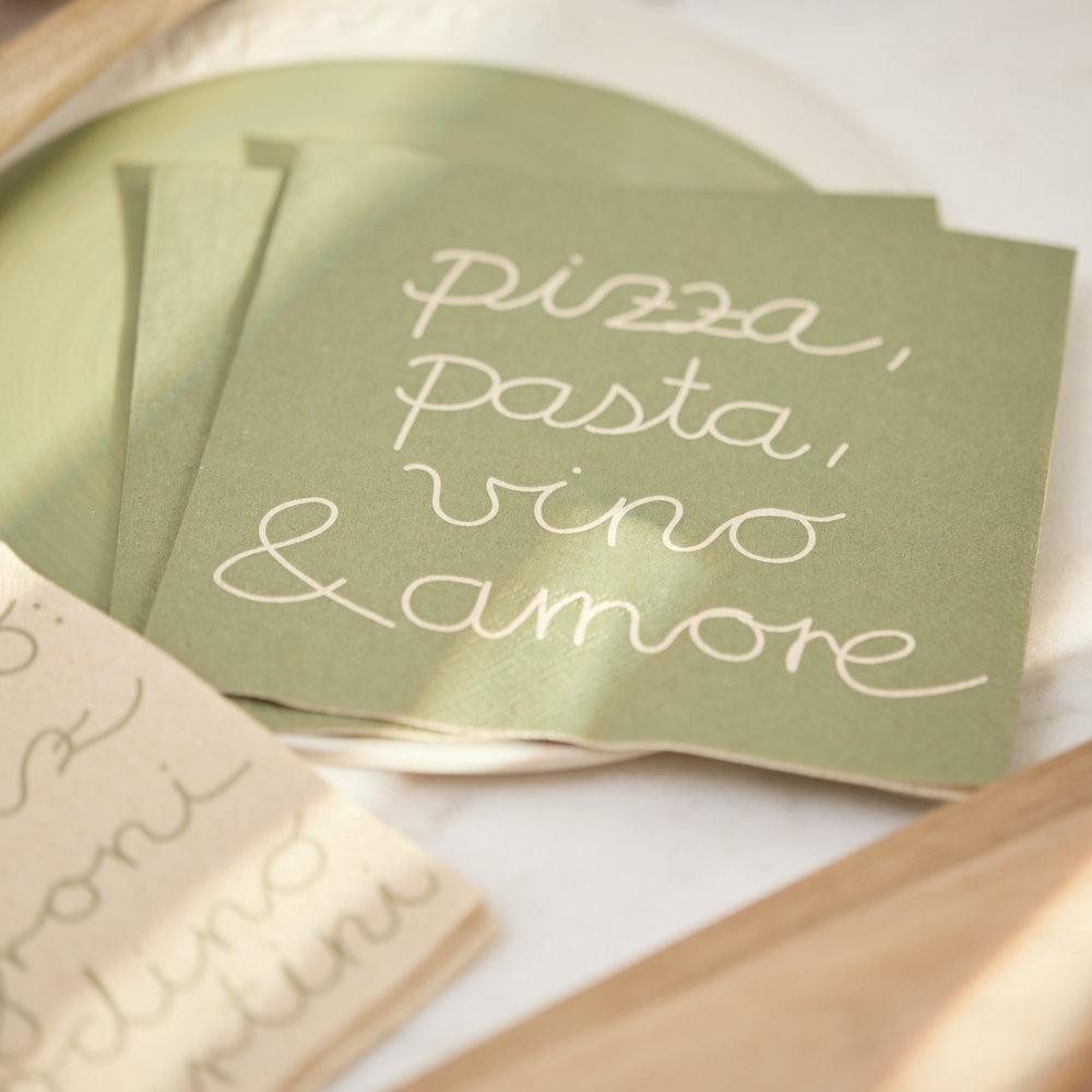 Räder Papierserviette Design Serviette Pizza, Pasta, Vino & Amore (20-teilig)