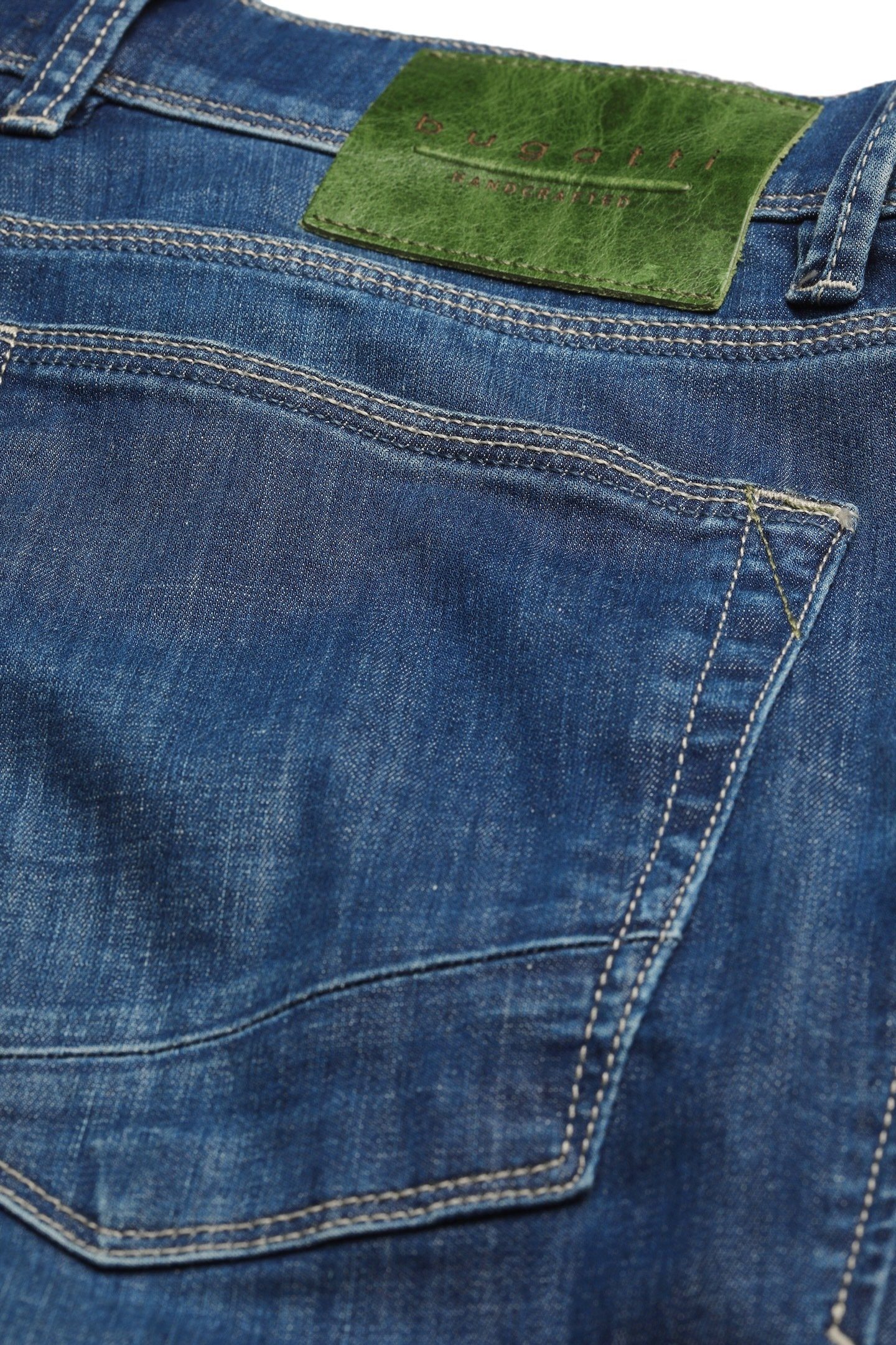 bugatti Used-Waschung 5-Pocket-Jeans mit blau