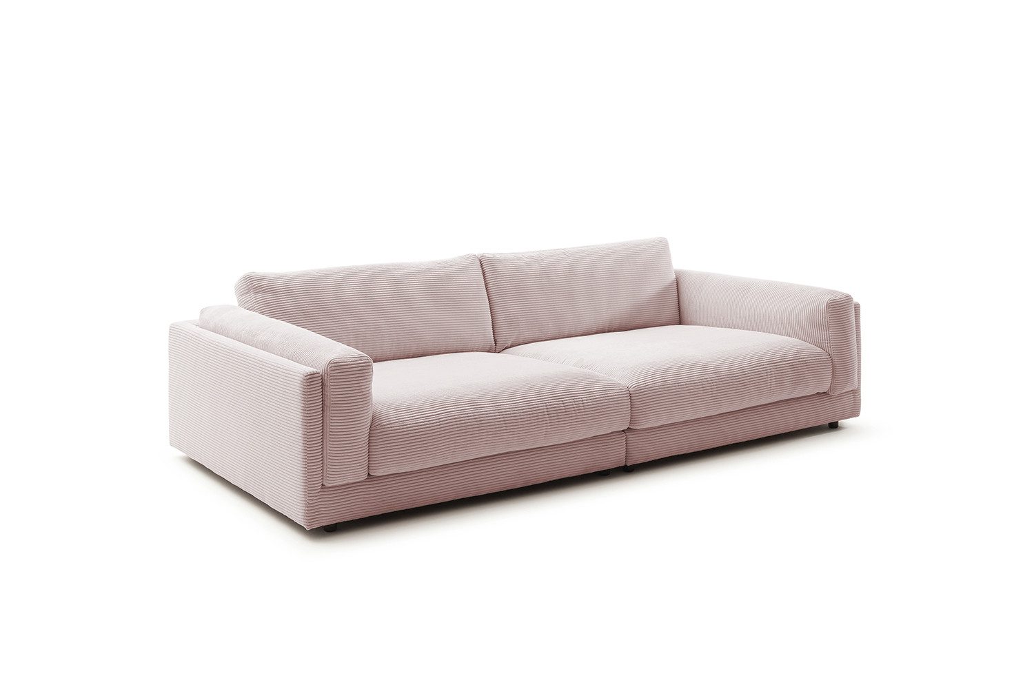 KAWOLA Big-Sofa RAINA, Couch Cord oder Leder verschiedene Farben 254x150 cm