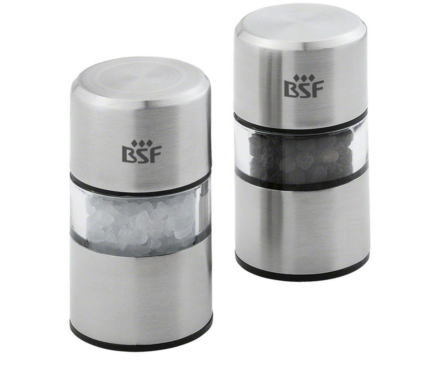BSF Salz-/Pfeffermühle Gewürzmühle, BSF Set 2 (2 Stück) tlg. Salzmühle/Pfeffermühle Mini