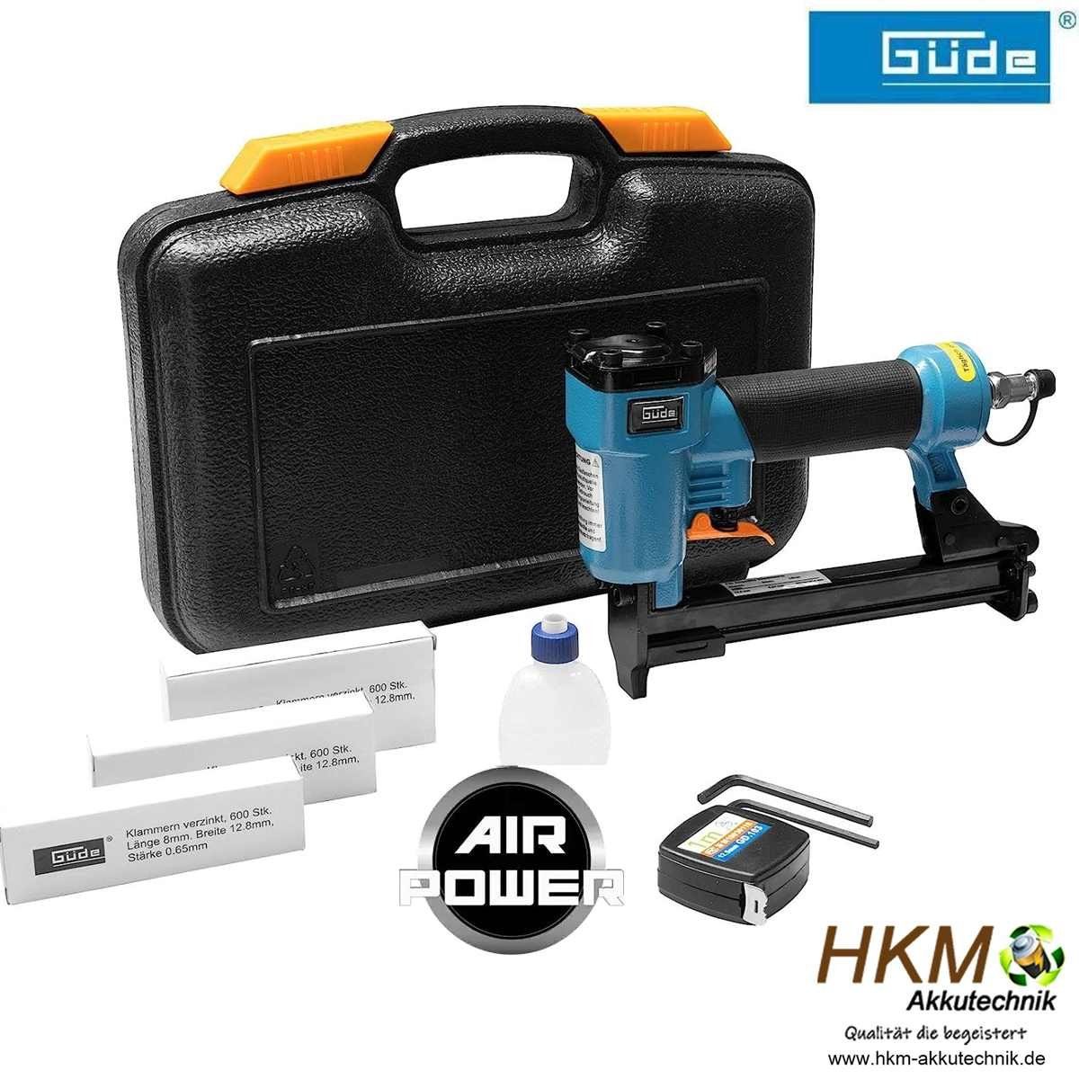 Güde Druckluft-Tacker Druckluft Klammergerät Tacker KN 14 Set für Polster Stühle Eckbank usw