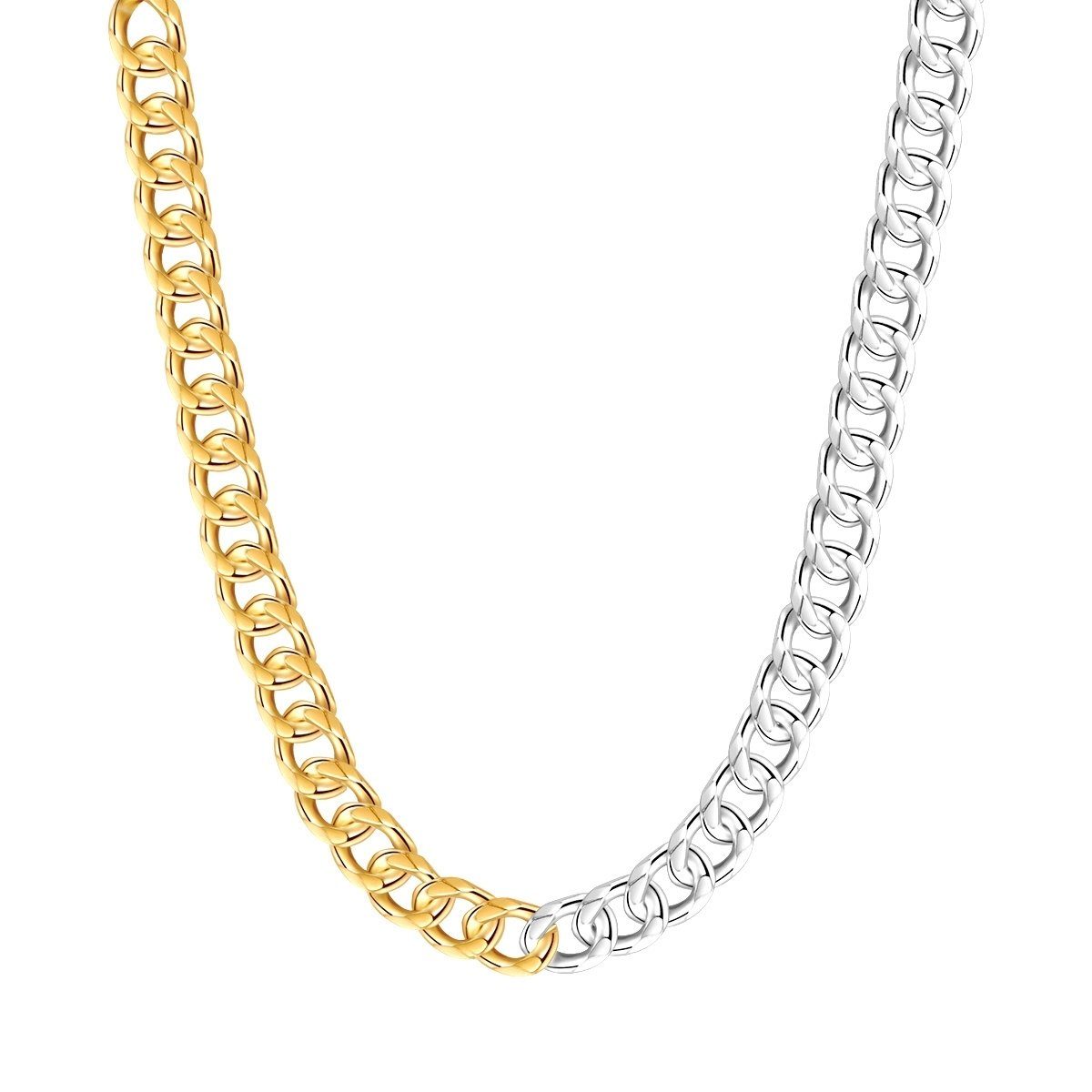 Yokoamii Collier silber/gelbgold, Kette bicolor, TRAGEKOMFORT:  Verlängerungskettchen mit Karabinerverschluss (43 cm + 5 cm)