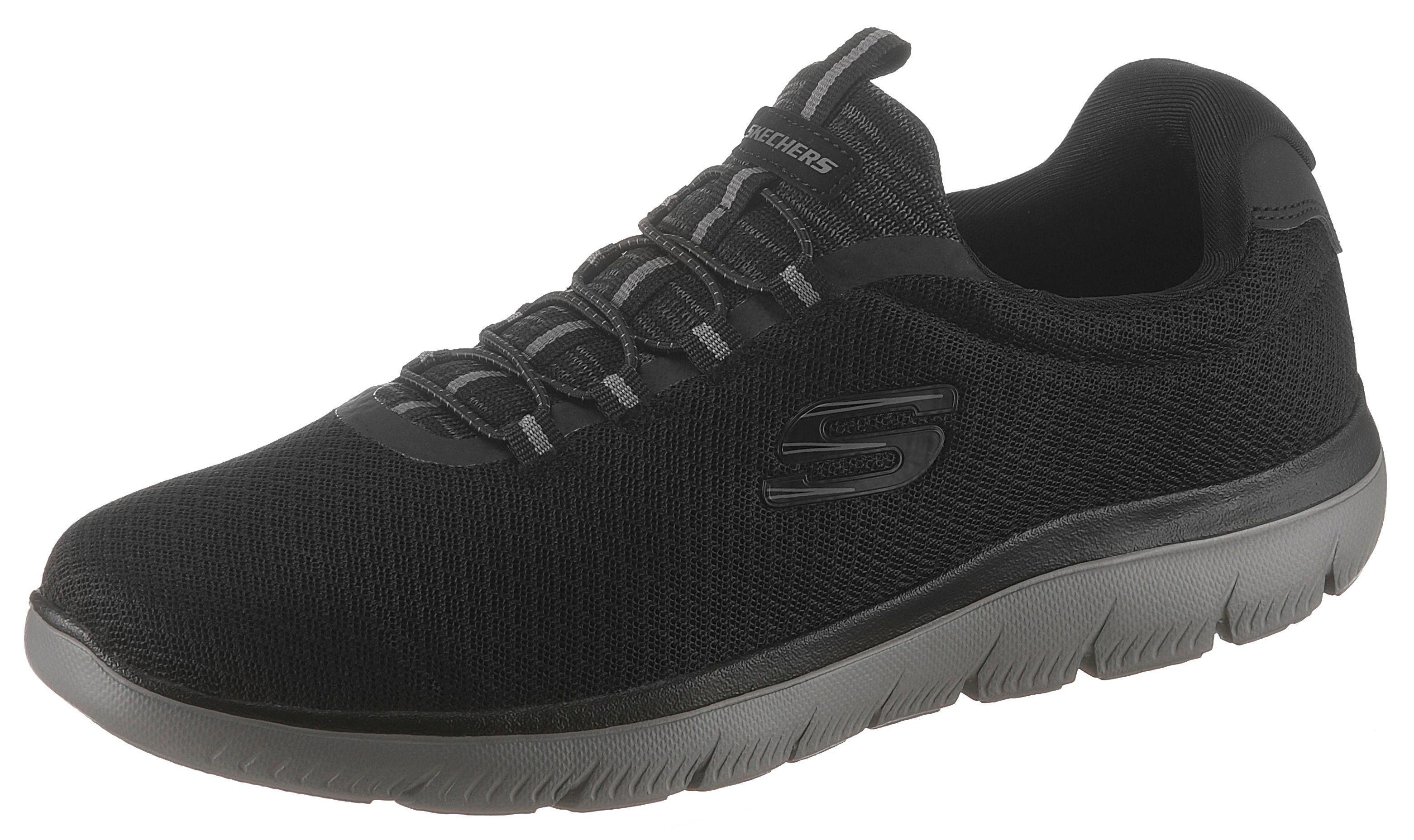 Skechers Summits Foam-Ausstattung mit black/charcoal Memory komfortabler Slip-On Sneaker