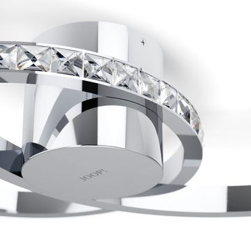 JOOP! LED Deckenleuchte JEWEL LIGHTS, Dimmfunktion, LED fest integriert, Warmweiß, Deckenleuchte in Ringform mit Premium-LEDs in Kristallglas-Optik