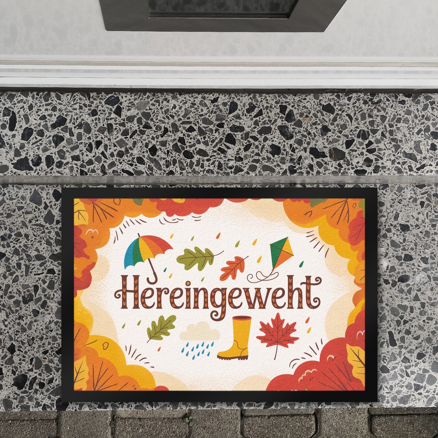 speecheese Fußmatte Hereingeweht Fußmatte XL in 40x60 cm mit Herbstmotiven – Bild 2 von 2
