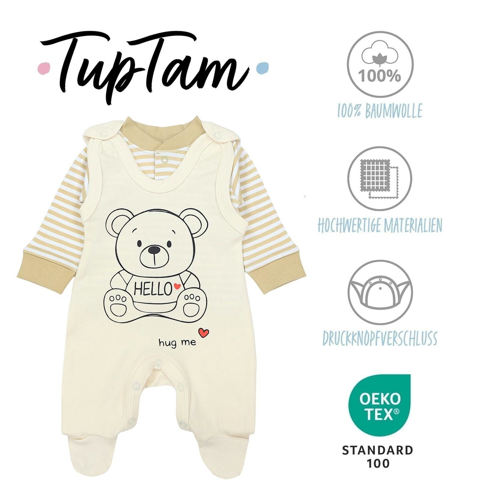TupTam Strampler TupTam Baby Mädchen Jungen Strampler mit Langarmshirt Aufdruck Spruch