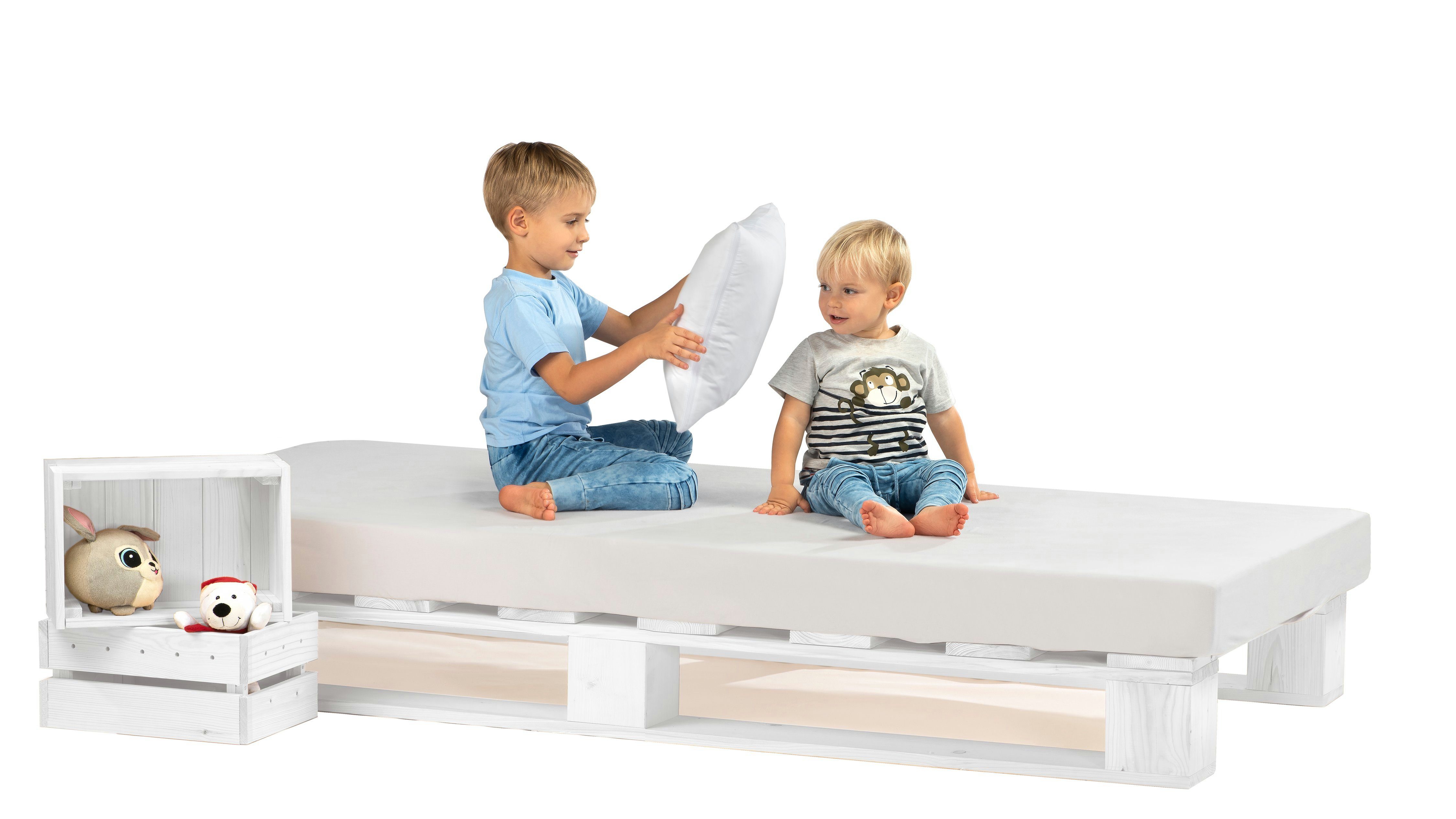 sunnypillow Palettenbett Massivholzbett 80 90 100 günstig online kaufen