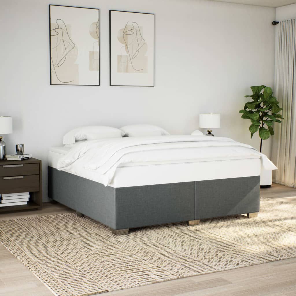 vidaXL Bett Bettgestell ohne Matratze Dunkelgrau 200x200 cm Stoff