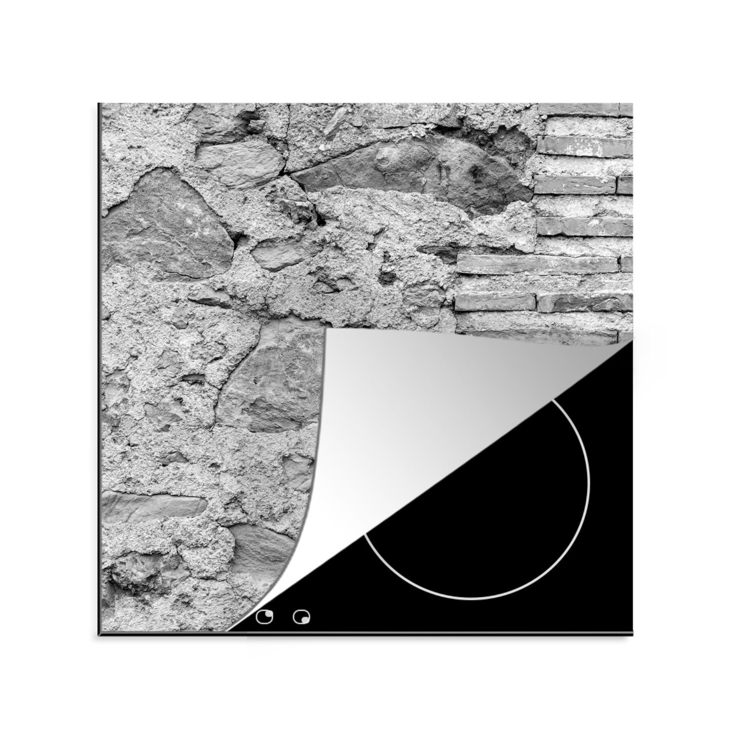 MuchoWow Herdblende-/Abdeckplatte Wand Strukturen, küche unterschiedlichen tlg), 78x78 Vinyl, mit für Ceranfeldabdeckung, (1 cm, Arbeitsplatte