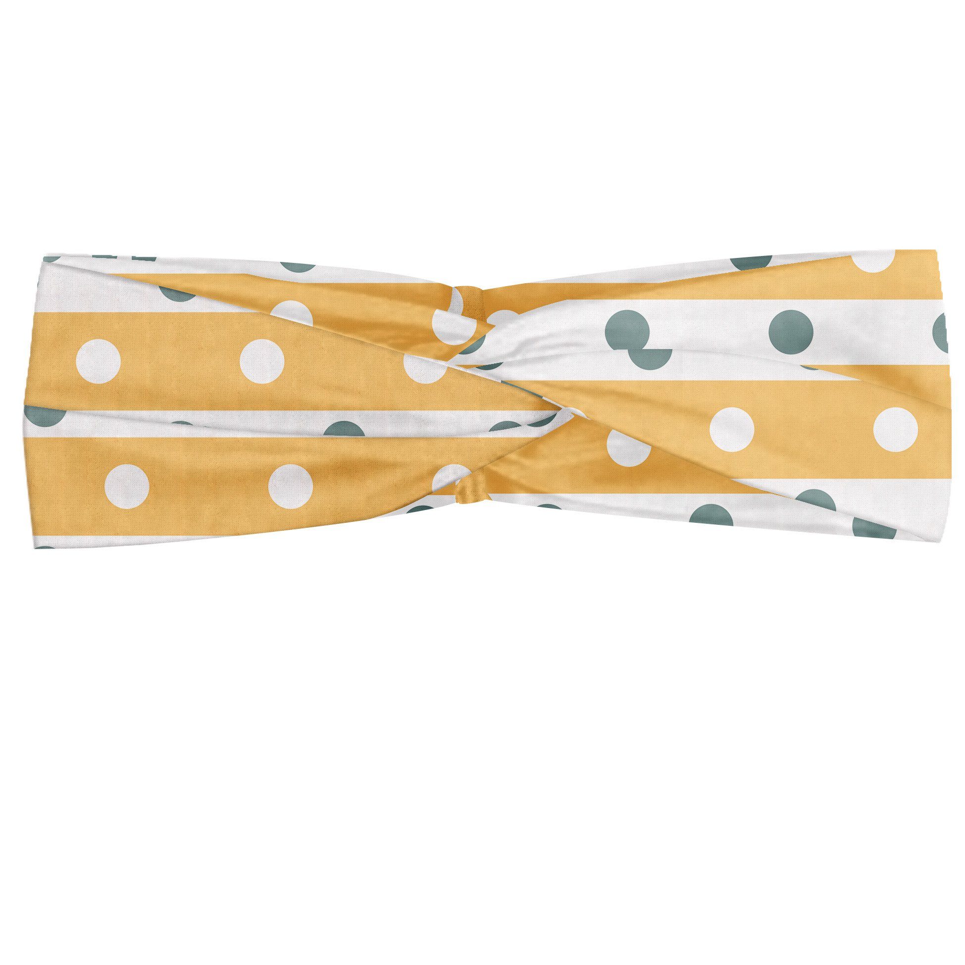 Abakuhaus Stirnband Elastisch und Angenehme alltags accessories Gelb und Weiß Stripes Dots