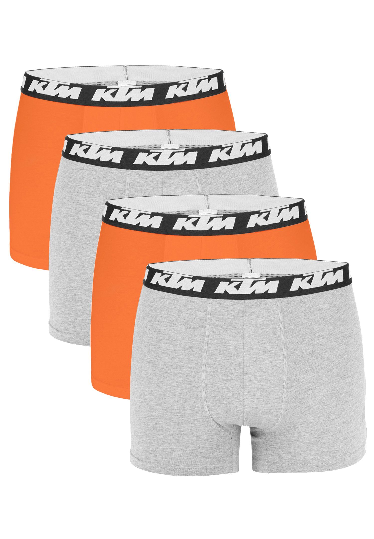 Pack Grey KTM (Set, Cotton 4-St., Boxershorts Boxer / 4er-Pack) Man Orange Light 4er
