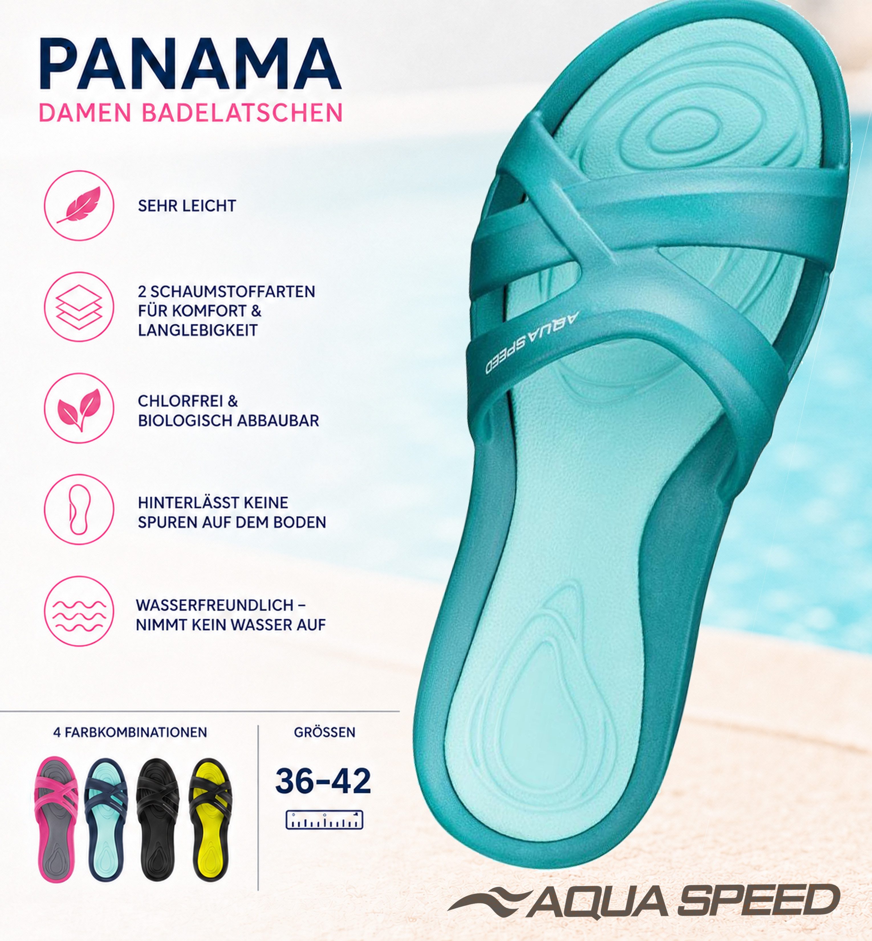 Aqua Speed Dein Duschkomfort für Reise & Alltag – Mit Stil Gr. 41 Badepantolette (Dein Spa-Partner für Dusche & Hotel – EVA & Mikrofaser dabei) Stilvolles Erscheinungsbild – Modisch und funktional zugleich