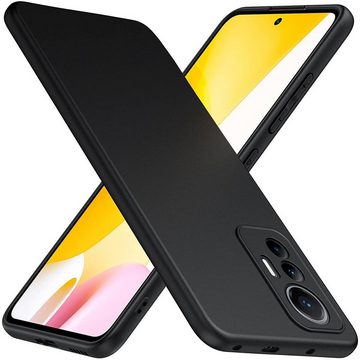 CoolGadget Handyhülle Black Series Handy Hülle für Xiaomi 12 Lite 5G 6,55 Zoll, Edle Silikon Schlicht Robust Schutzhülle für Xiaomi 12 Lite 5G Hülle