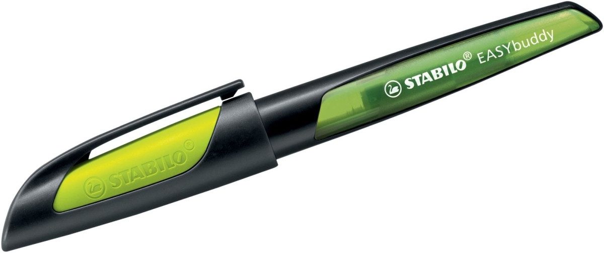 STABILO Füllhalter Schulfüller Easybuddy Feder L schwarz/limette (3 Stück)