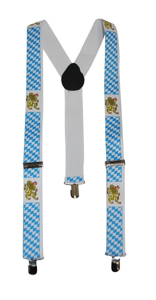 Karneval-Klamotten Trachten-Kostüm Krawatte Bierglas mit Hosenträger Bayern, Accessoires für Oktoberfest