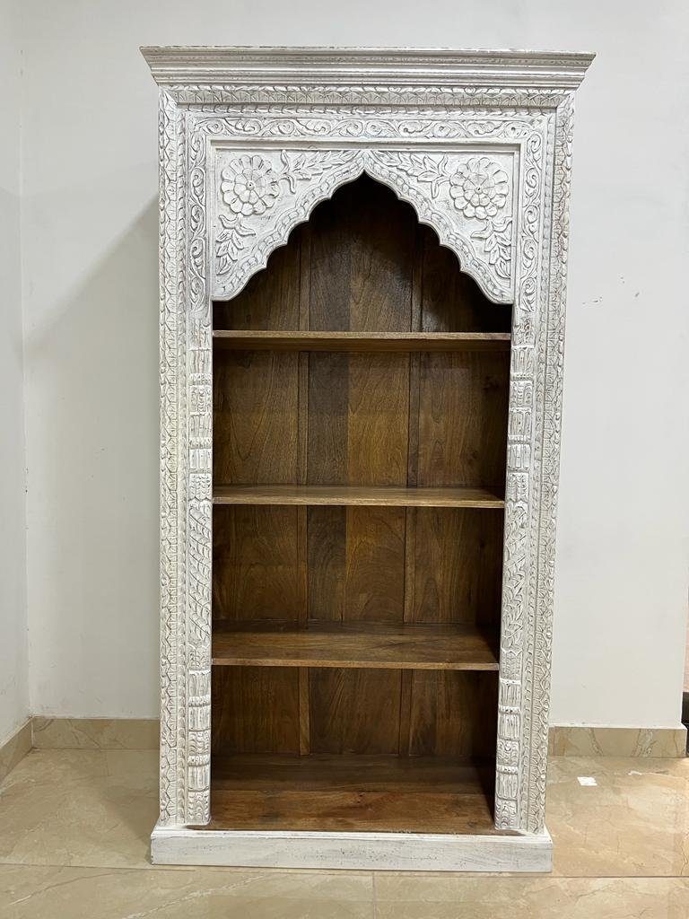 Schrank Regal Galerie Himal Standregal cm, 190 Weißes Handarbeit Indien Oriental