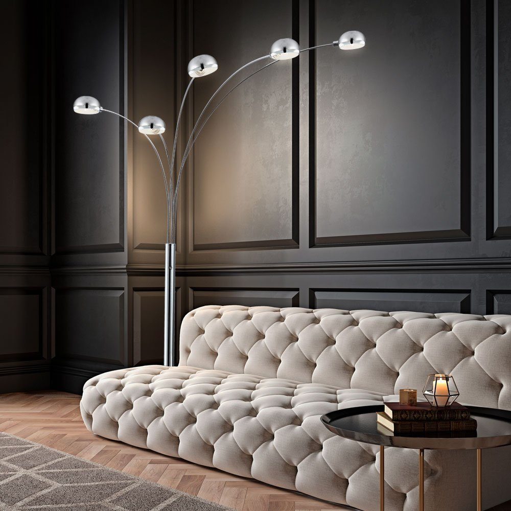 GLOBO LIGHTING Stehlampe, Leuchtmittel nicht inklusive, Stehleuchte Standlampe Stehlampe Chrom Wohnzimmer Modern