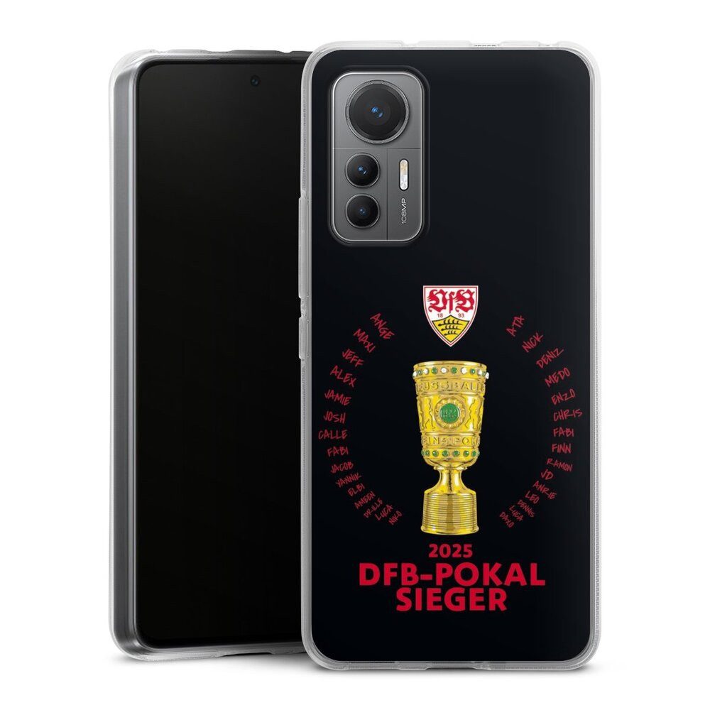 DeinDesign Handyhülle VfB Stuttgart Pokal Offizielles Lizenzprodukt, Xiaomi 12 Lite 5G Silikon Hülle Bumper Case Handy Schutzhülle