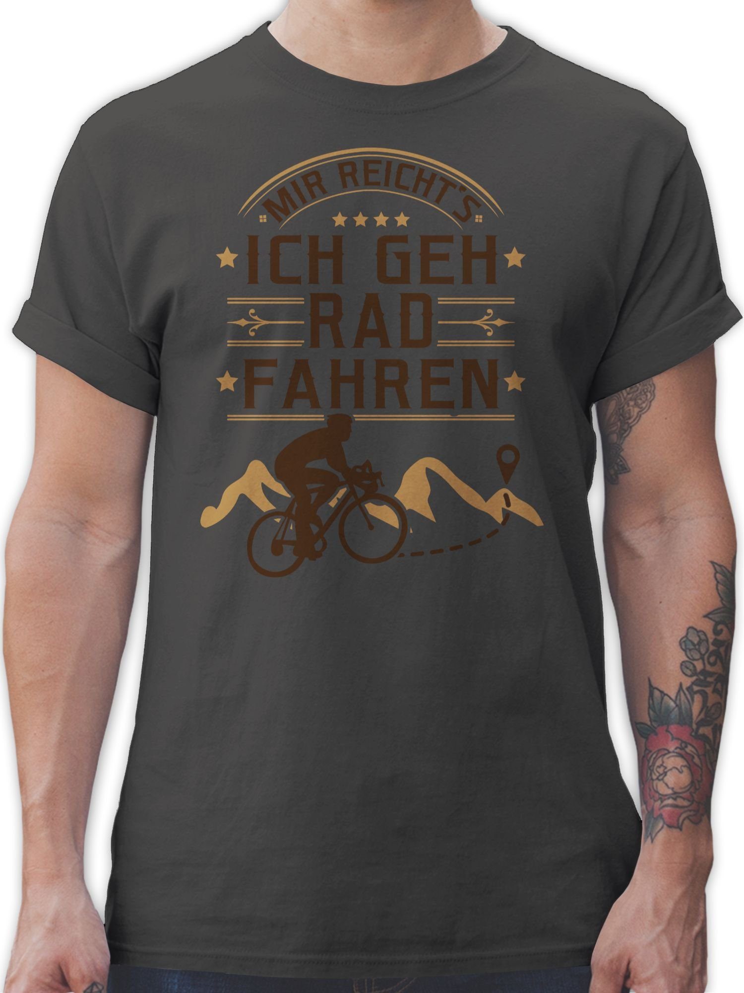 Shirtracer T-Shirt Mir reicht's Rad fahren Fahrrad Bekleidung Radsport 1 Dunkelgrau