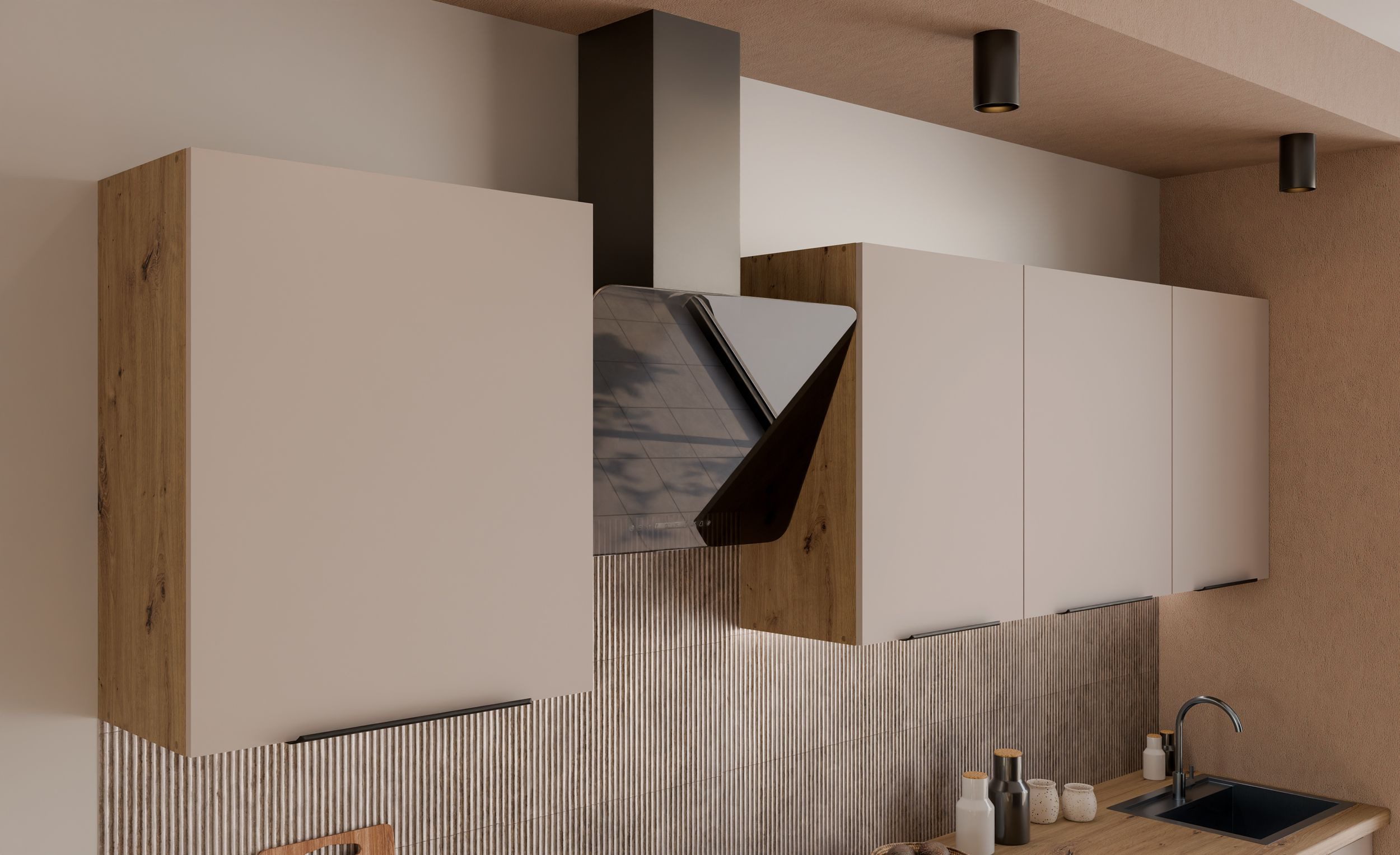 Küchen-Preisbombe Küchenzeile SOLANO BASIC 280 Küchenblock Küche Einbauküche Kaschmir + Artisan