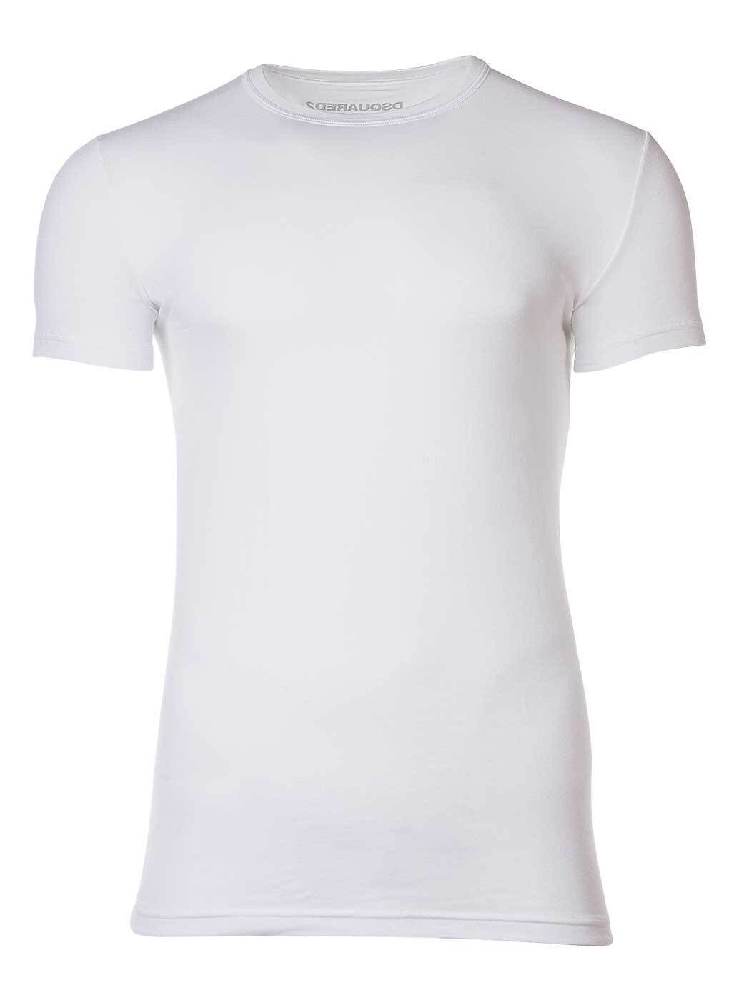 Cotton Dsquared2 - T-Shirt Stretch Herren Weiß Rundhals, T-Shirt Twin