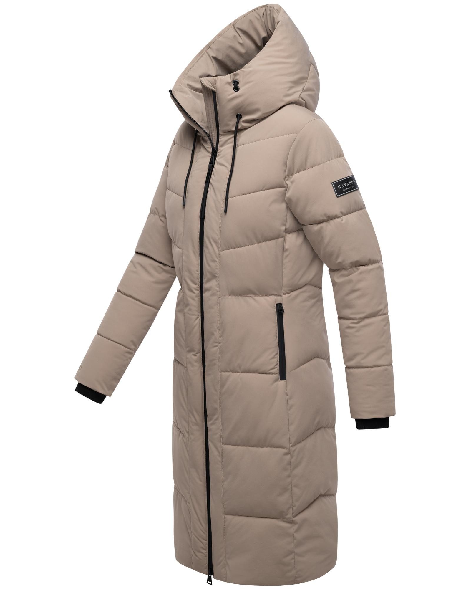 Navahoo Steppmantel Schokokuss XIV Warmer Damen gesteppter Wintermantel mit Kapuze – Bild 2 von 5