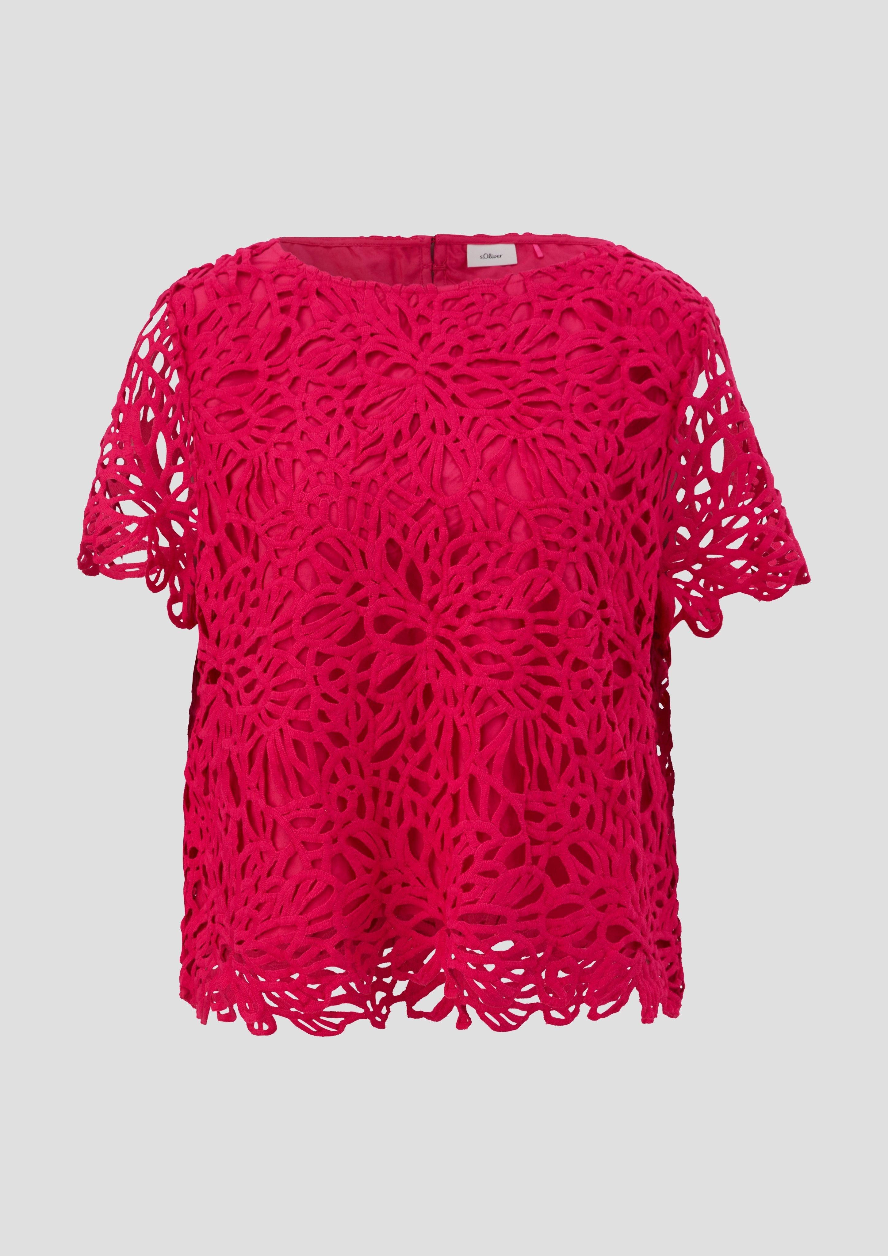 Kurzarmbluse Verkürztes Top mit Layering-Detail