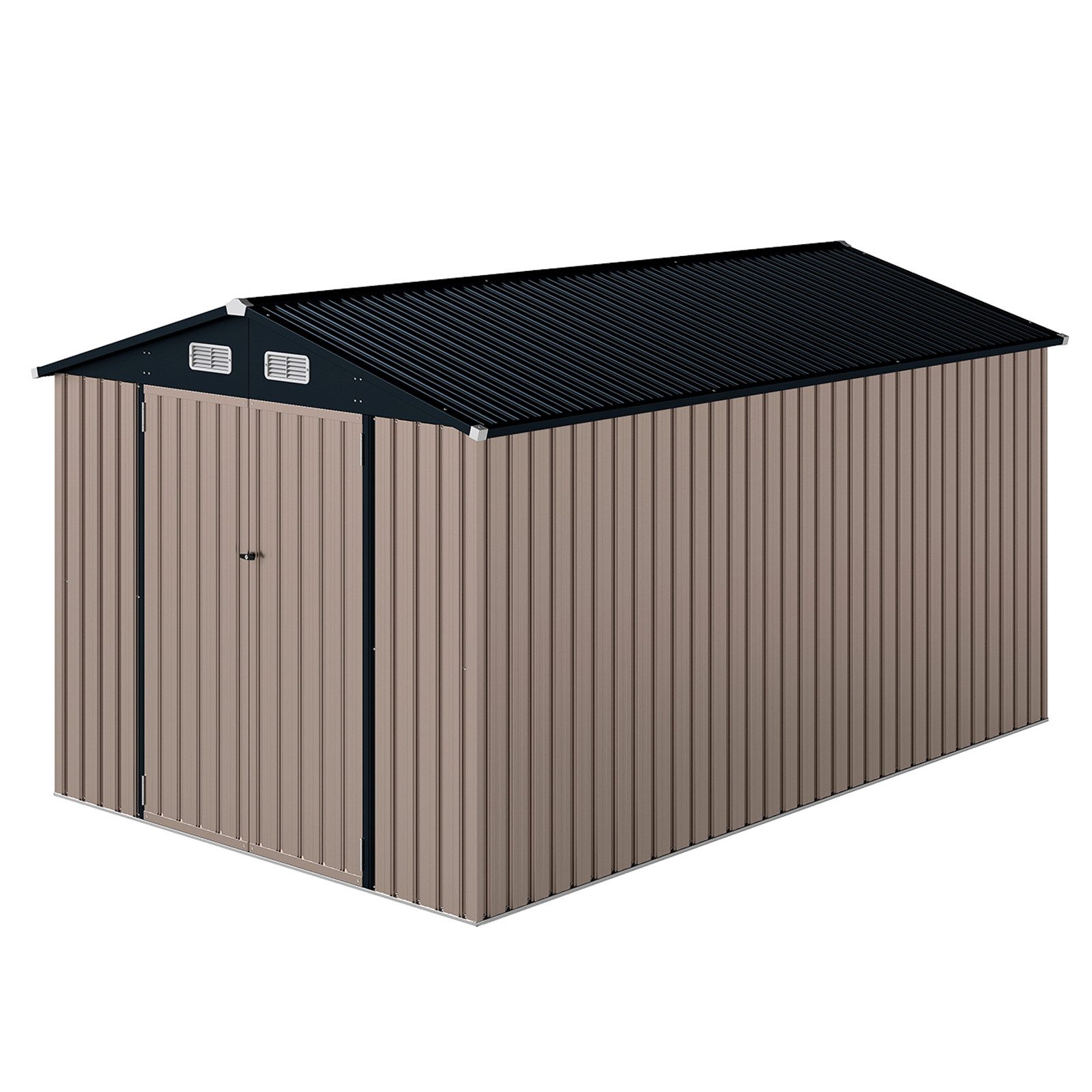 COSTWAY Gerätehaus, BxT: 350x223 cm, Geräteschuppen, Gartenhaus, mit abschließbaren Türen & Schlüsseln