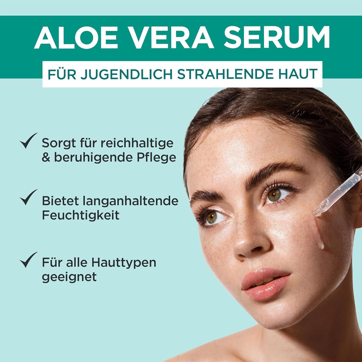 GARNIER Gesichtsserum Garnier Feuchtigkeitsspendendes Serum, Aloe Vera und Hyaluronsäure