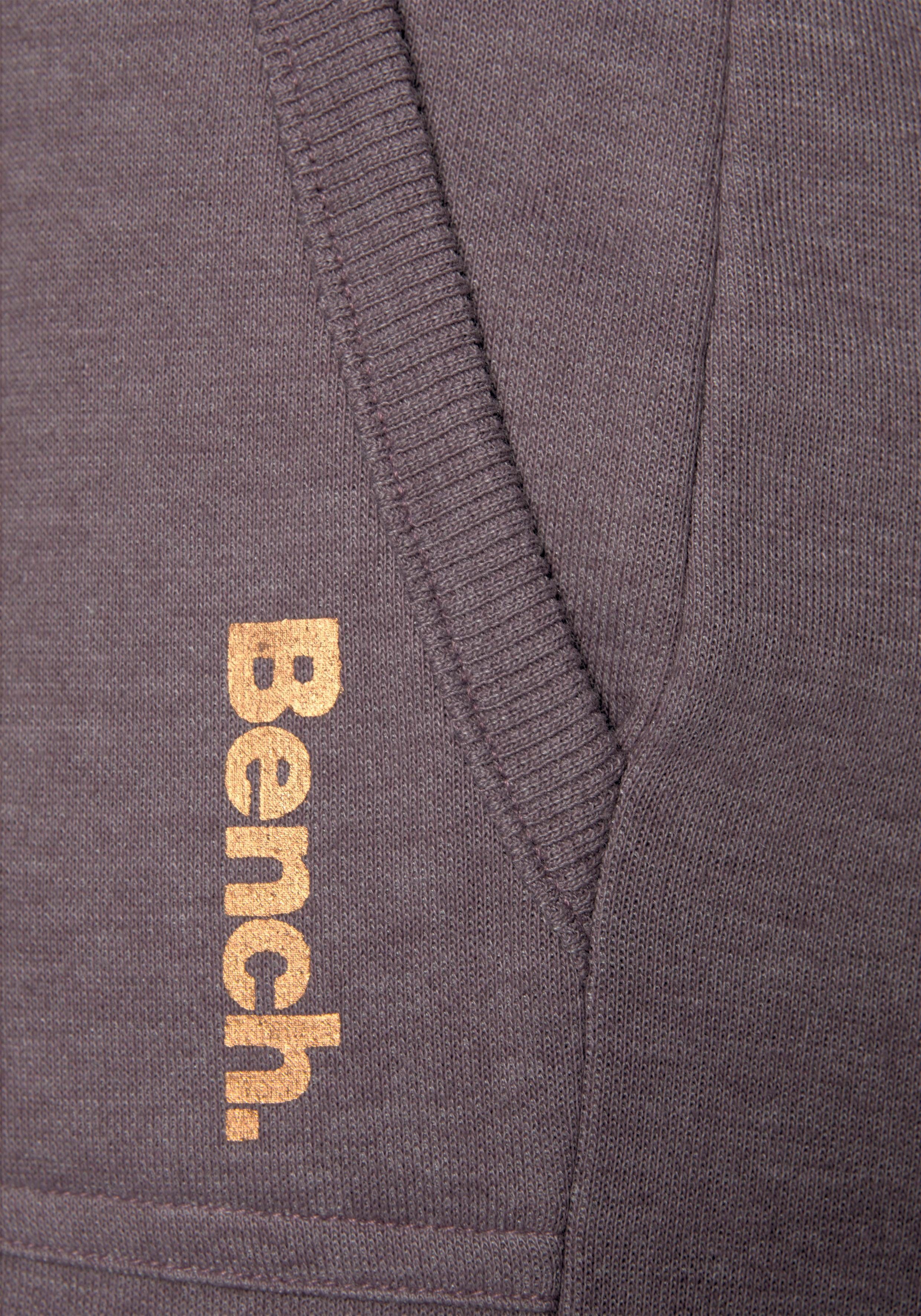 Bermudas -kurze und seitlichen mit aufgeschlagenen mauve-meliert Taschen Sweathose Beinsäumen Loungewear Bench.