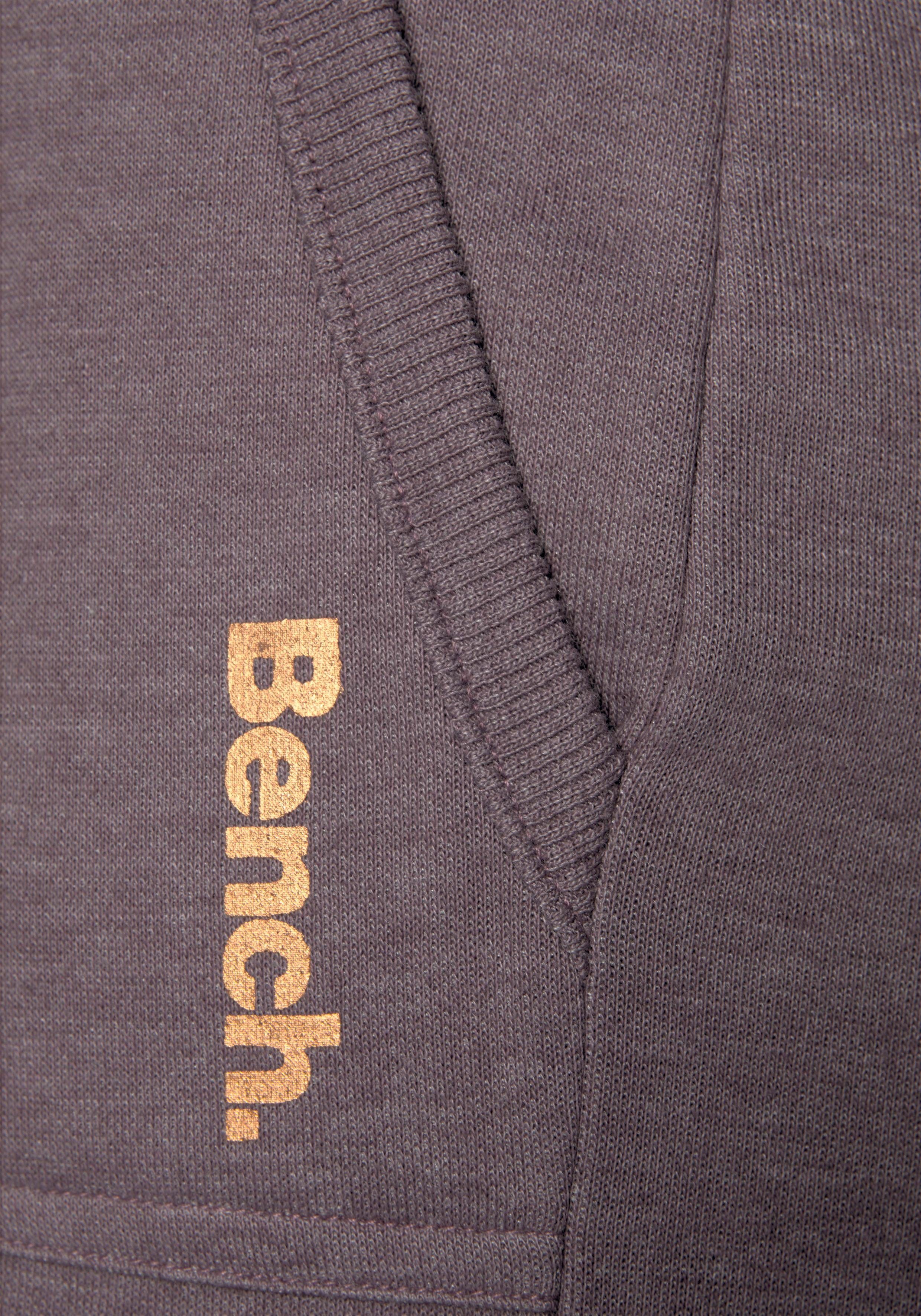 mauve-meliert und seitlichen mit aufgeschlagenen -kurze Sweathose Beinsäumen Loungewear Bench. Taschen Bermudas