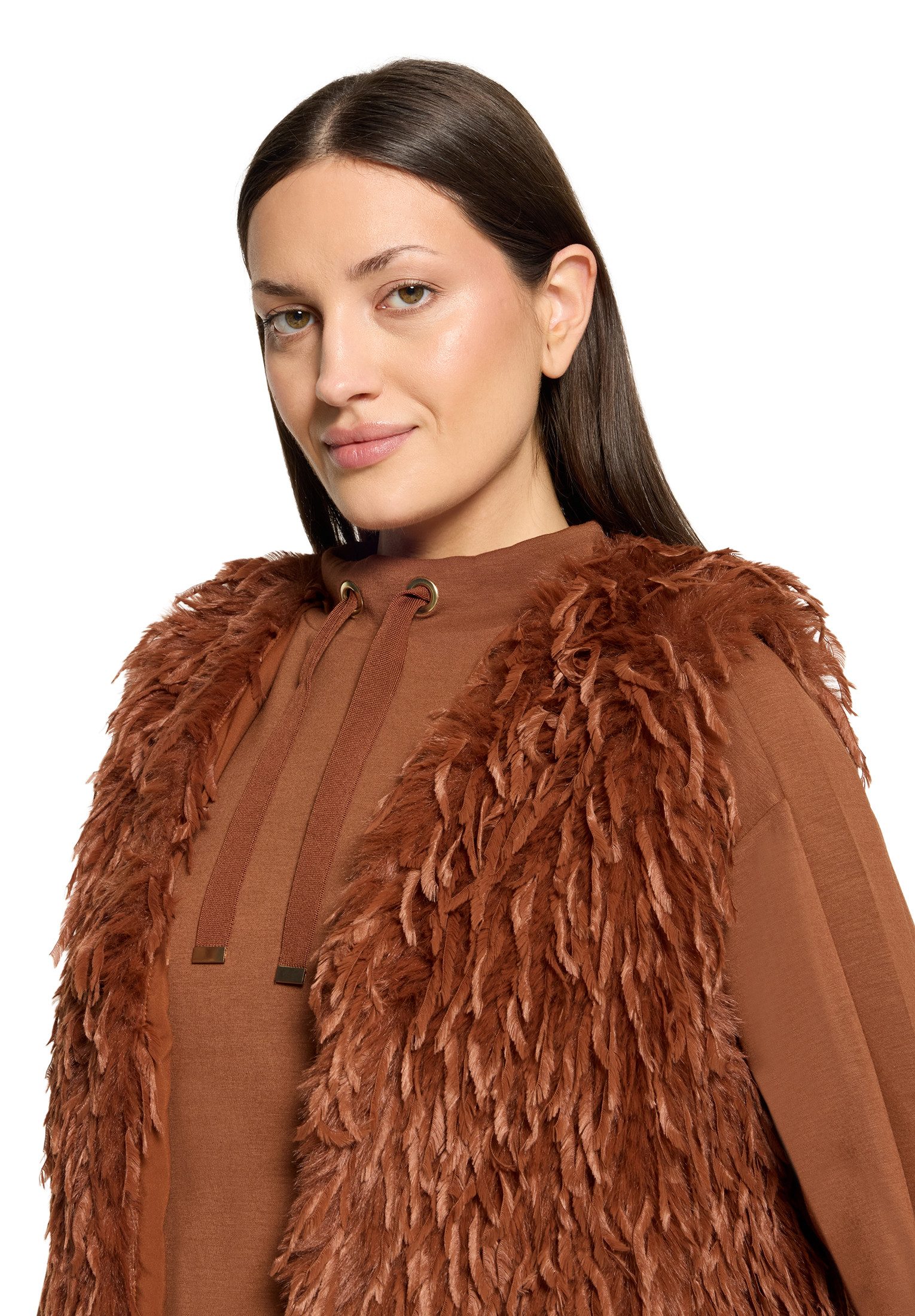 Betty&Co Plüschweste Damen mit Fransen