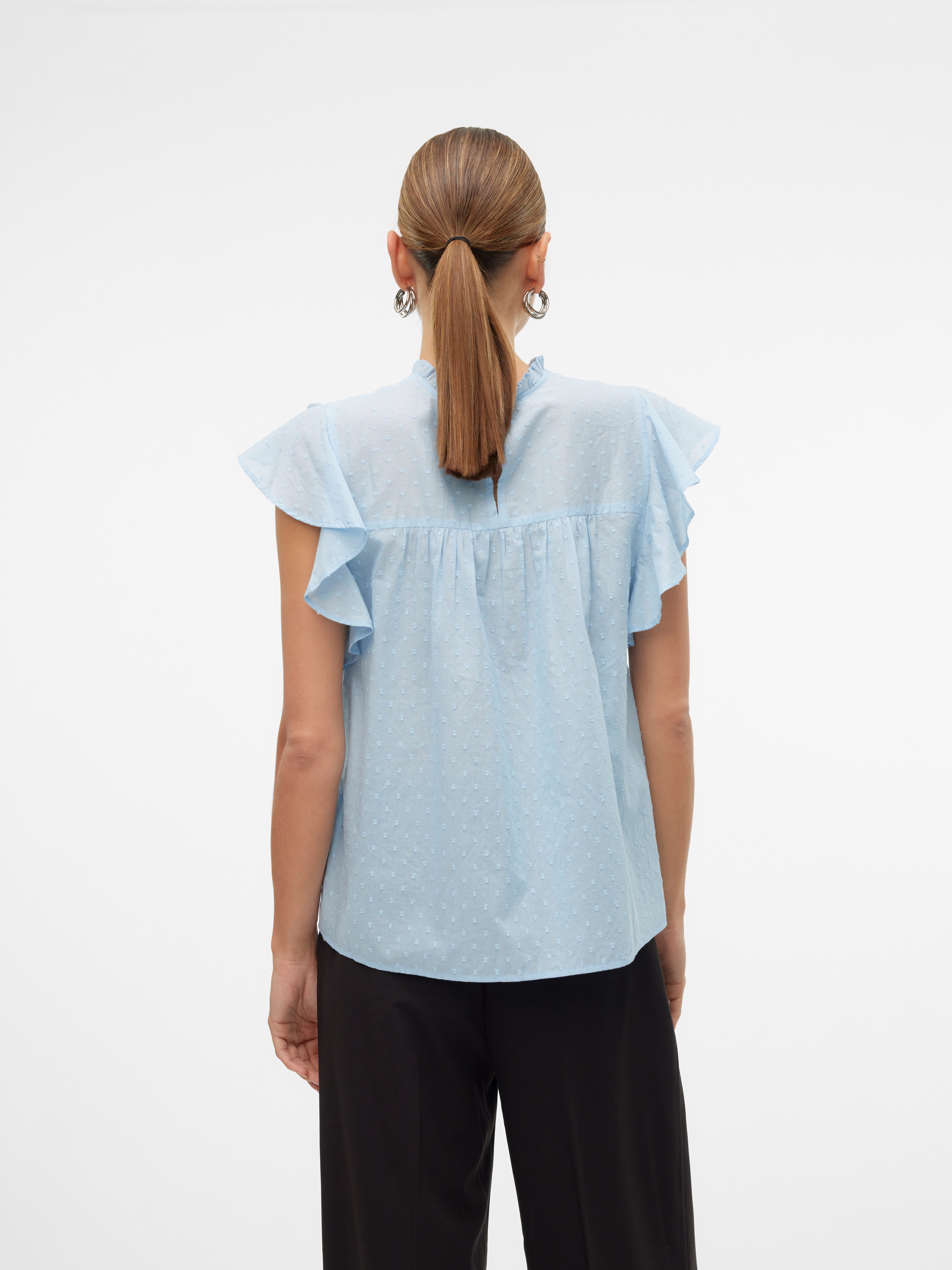 Vero Moda Blusenshirt VMTRINE SL LACE TOP WVN NOOS Baumwolle