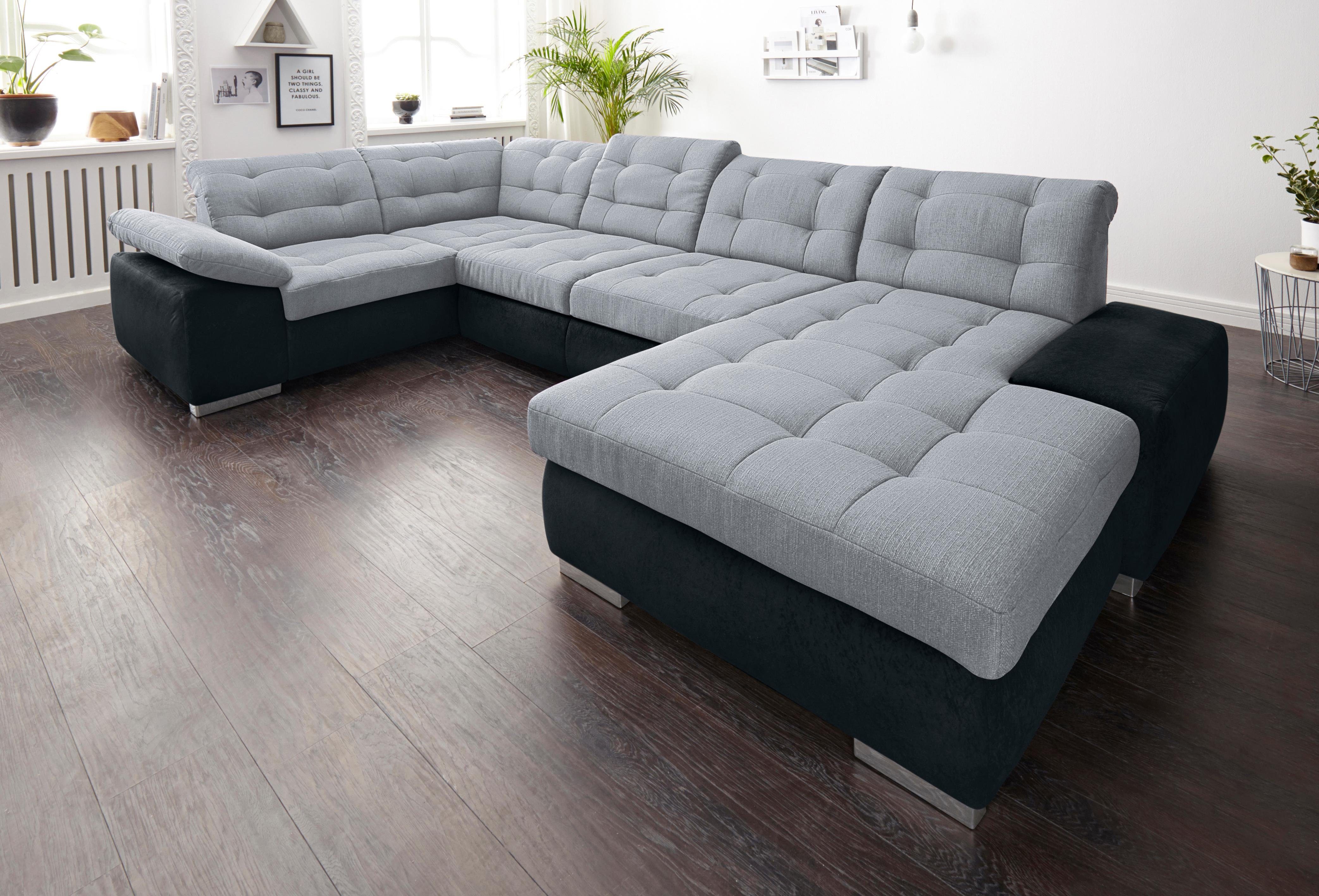 sit&more Wohnlandschaft Ontario U-Form, XXL, wahlweise mit Bettfunktion