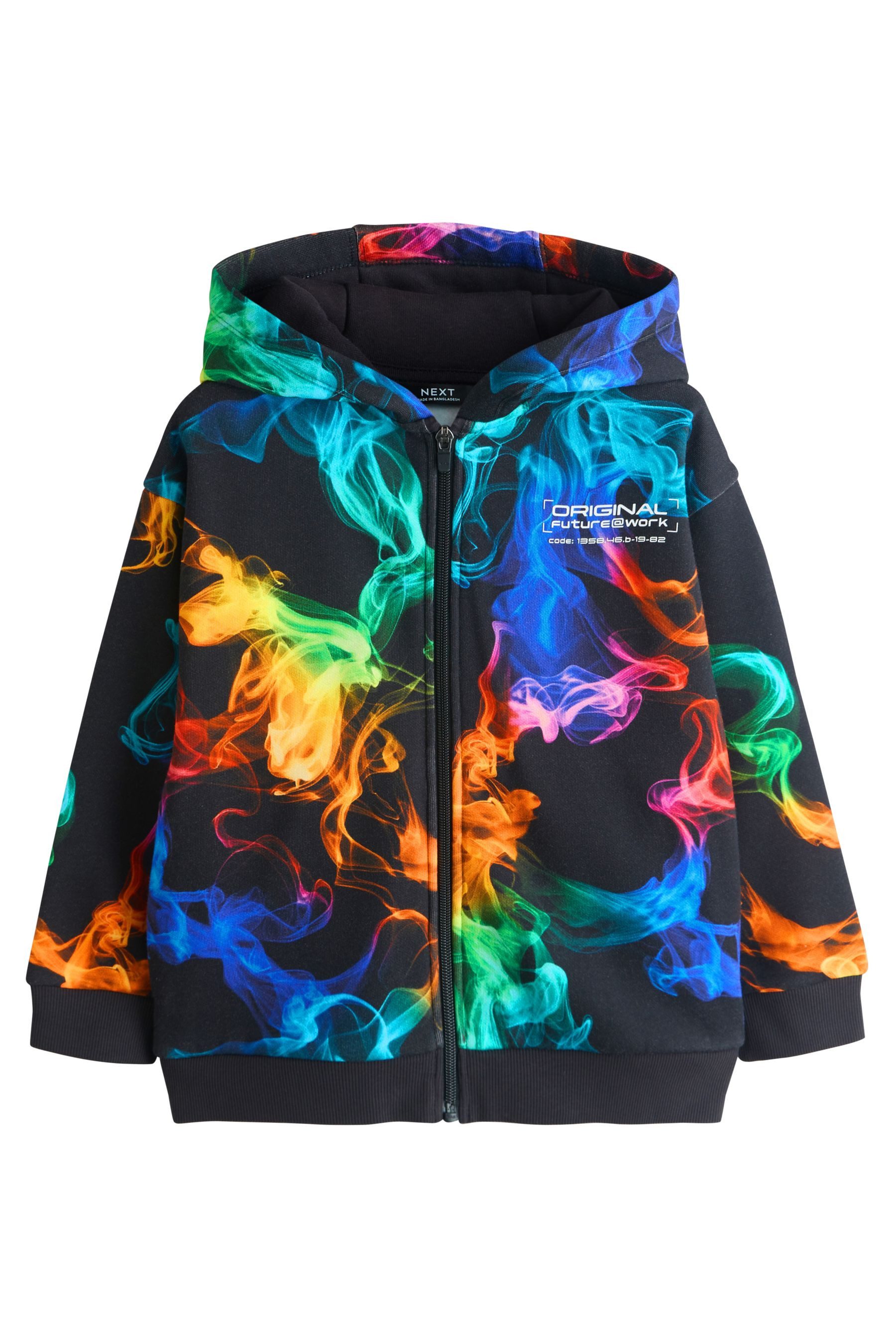 Hoodie Reißverschluss-Kapuzenjacke mit Grafik